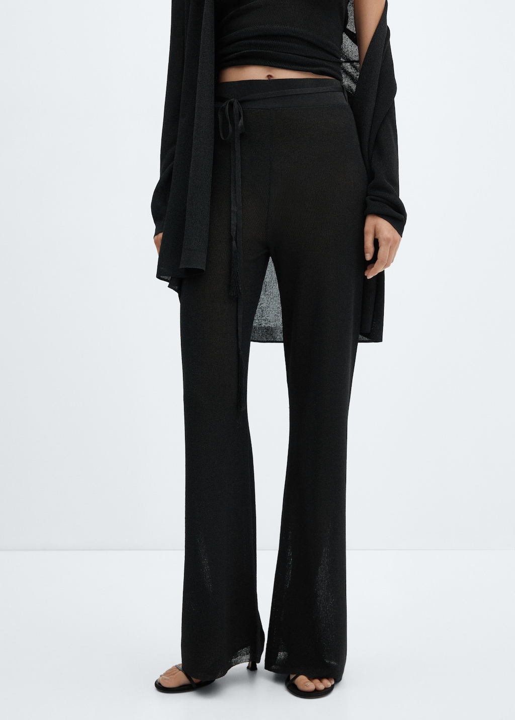 Lurex fashion flare pants