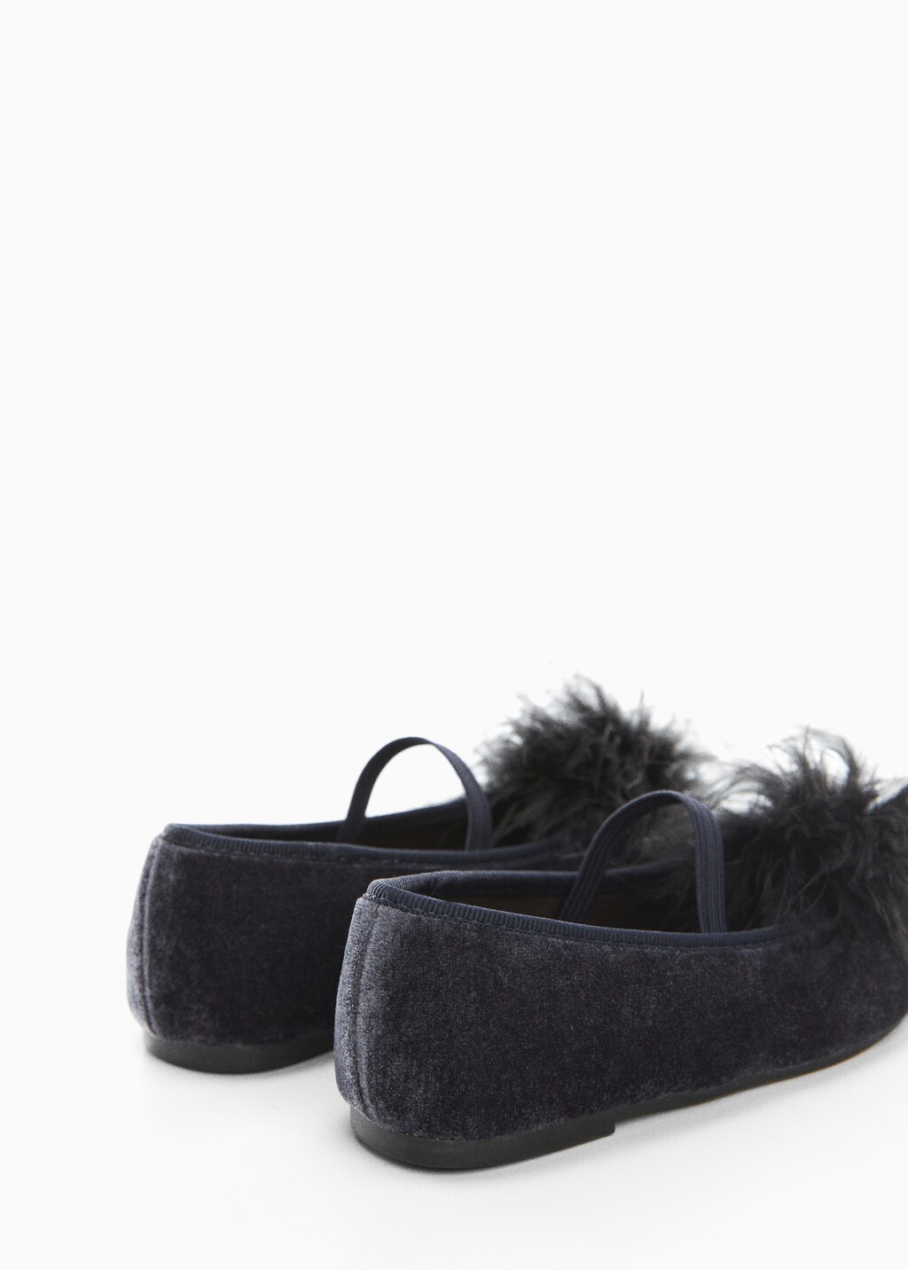 Velvet ballerinas with pom-pom - Details of the article 1