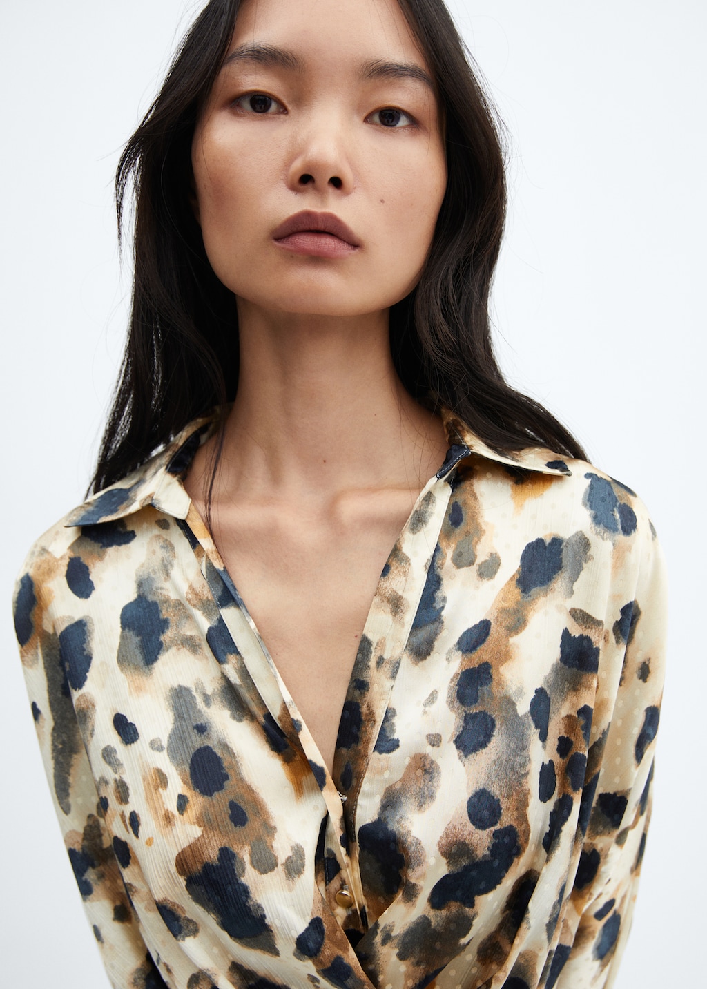 Leopard-print satin dress - Details of the article 1