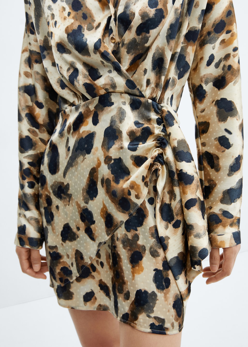 Leopard-print satin dress - Details of the article 6