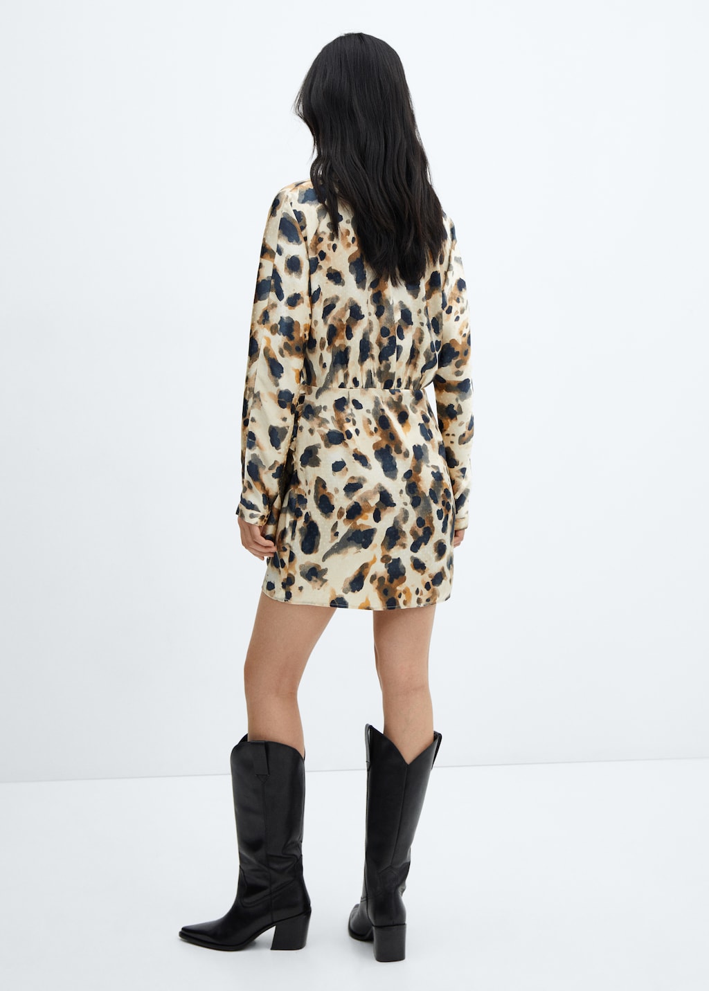 Leopard-print satin dress - Reverse of the article