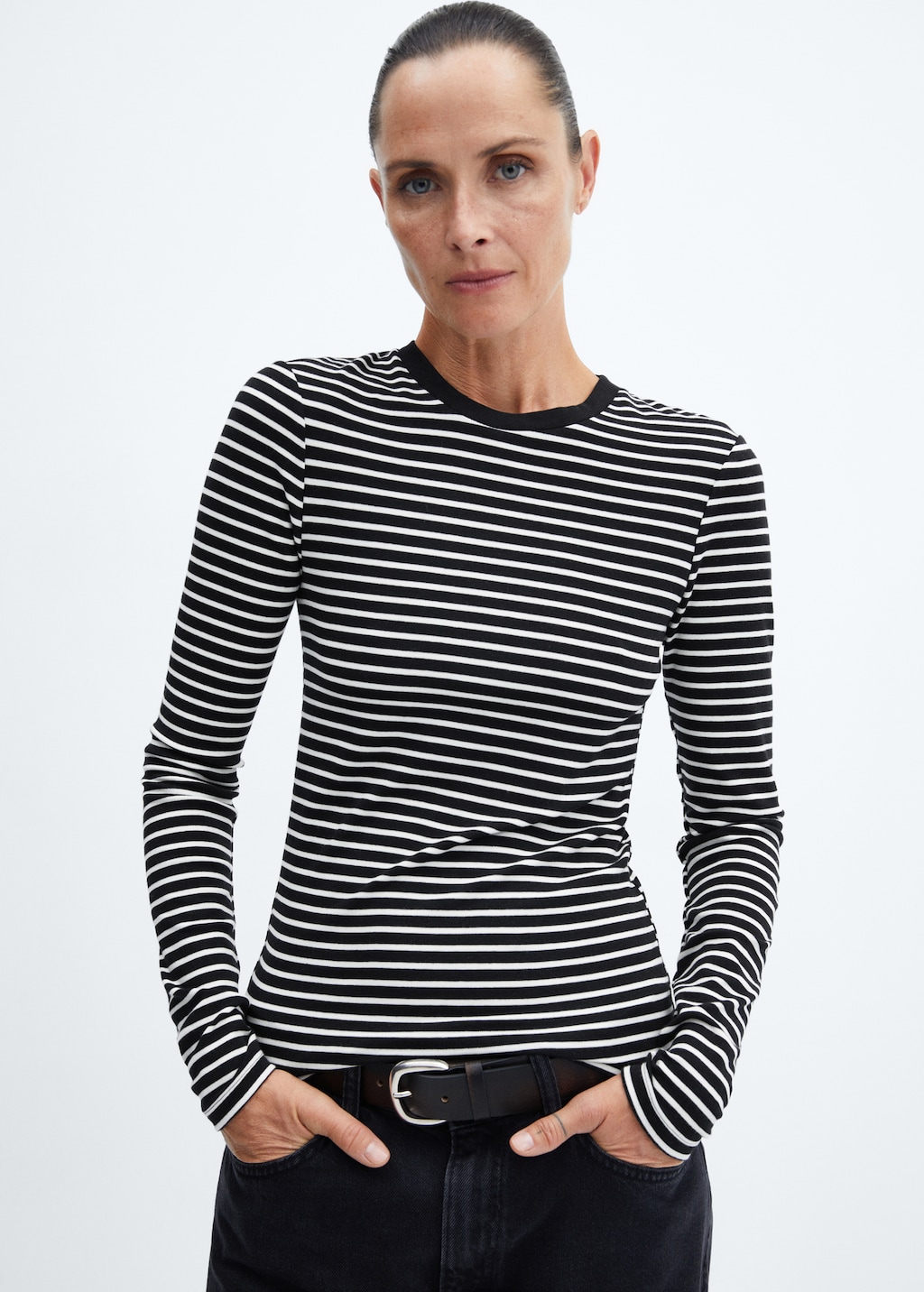 Striped round-neck t-shirt - Medium plane