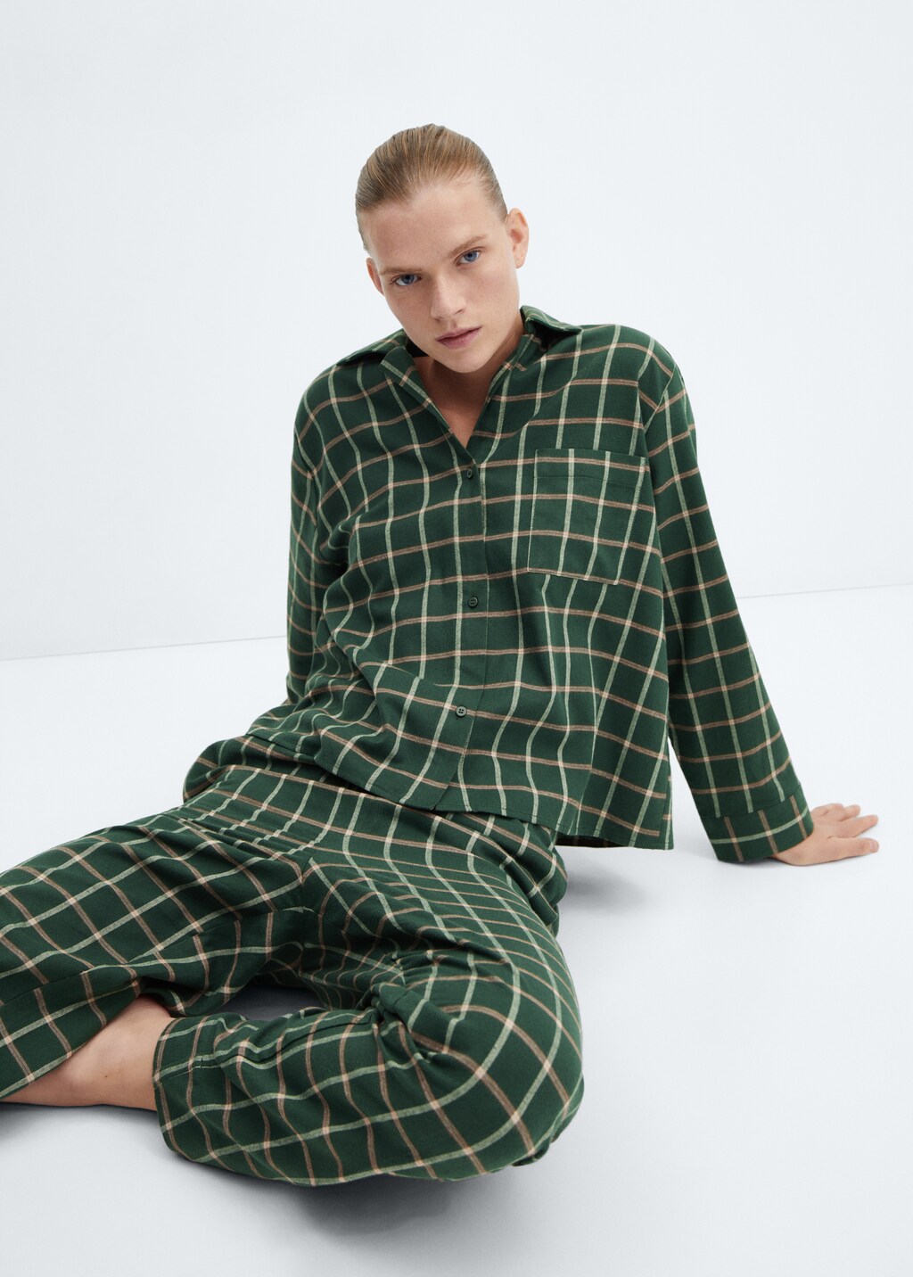 Check flannel pyjama trousers - Details of the article 2