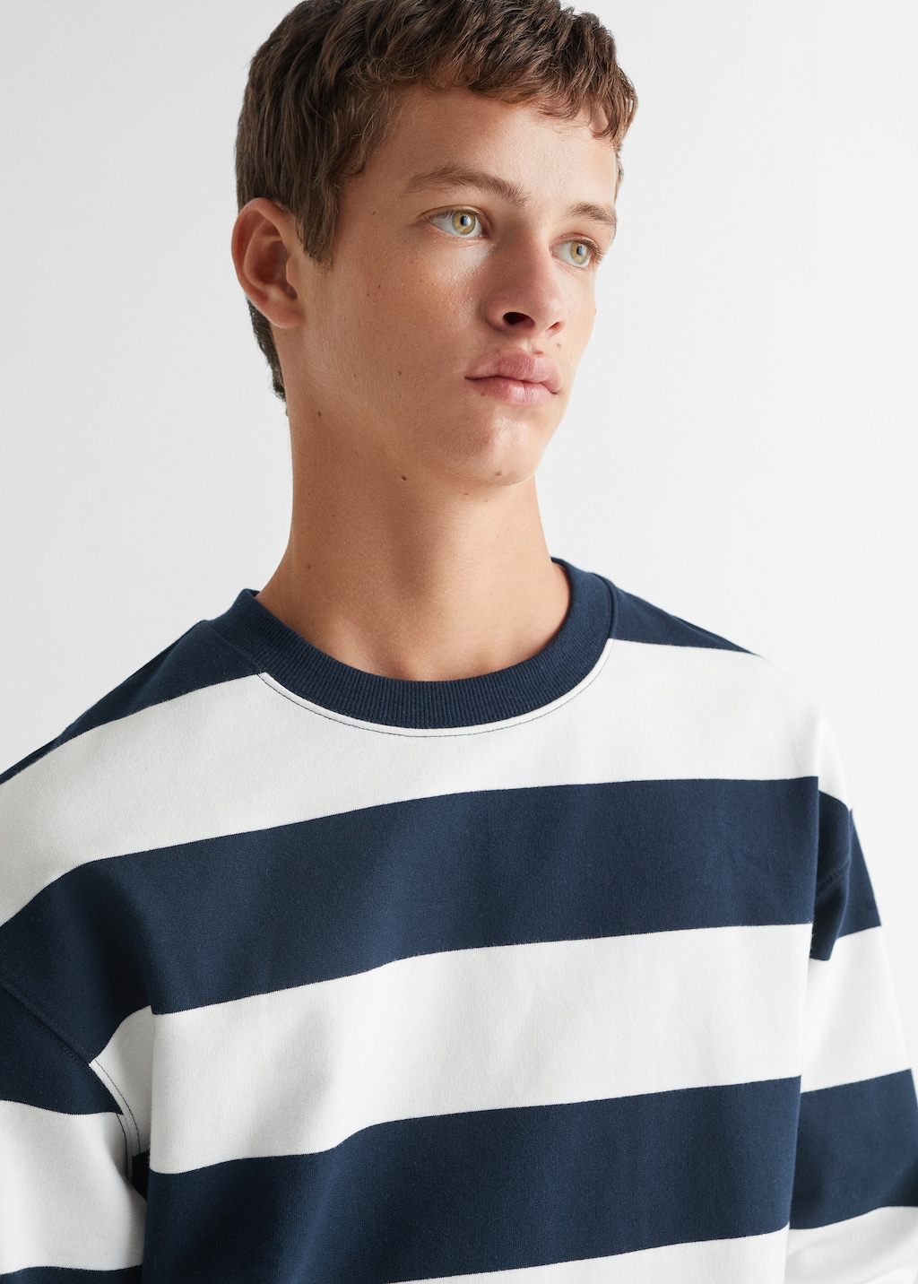 Striped cotton-blend sweatshirt - Details of the article 1