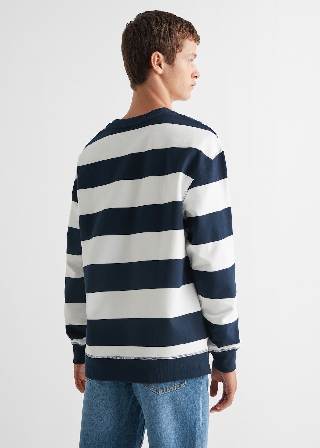 Striped cotton-blend sweatshirt - Reverse of the article