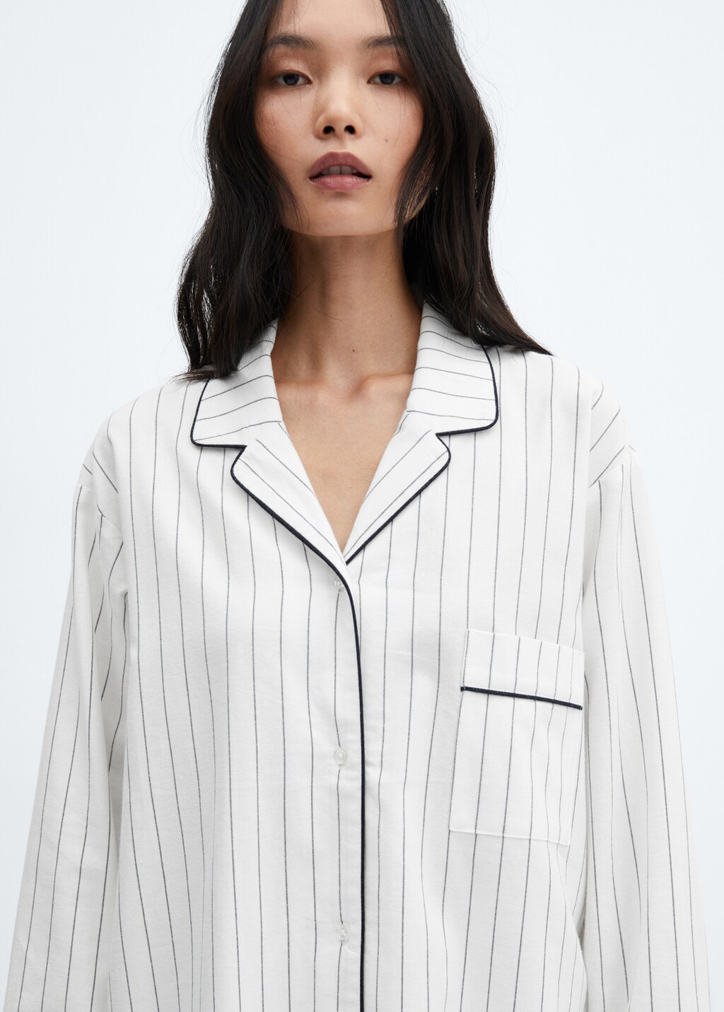 Striped pyjama shirt - Details of the article 1