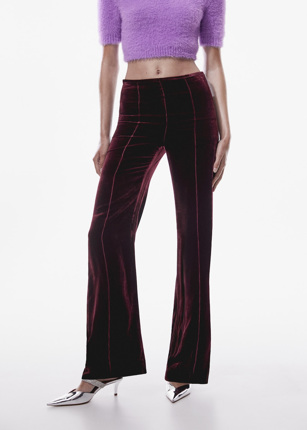 Flared velvet trousers - Medium plane