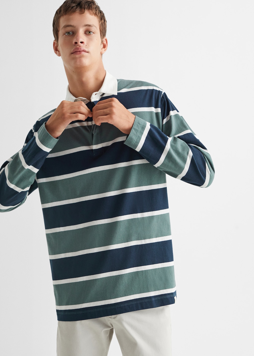 Polo striped long sleeve shirt best sale