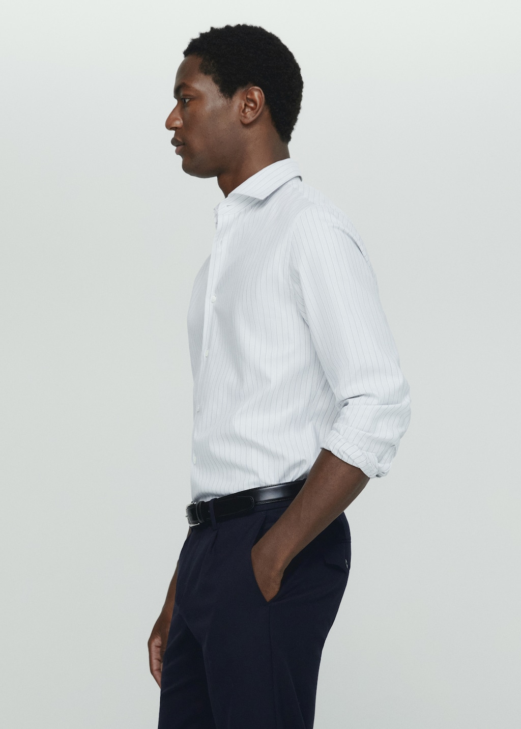 Structured pinstripe shirt - Details of the article 2