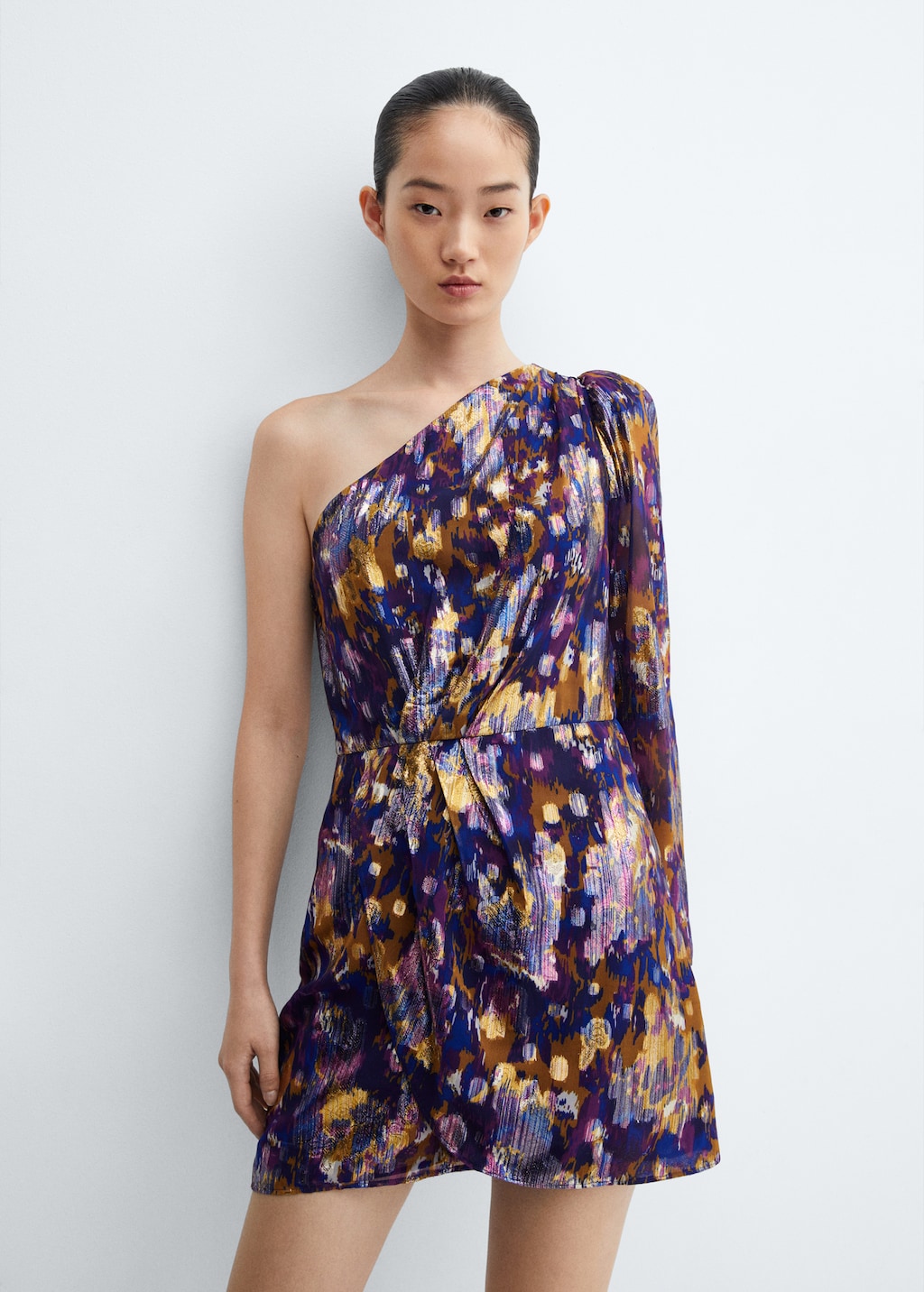 Printed asymmetrical dress - Medium plane