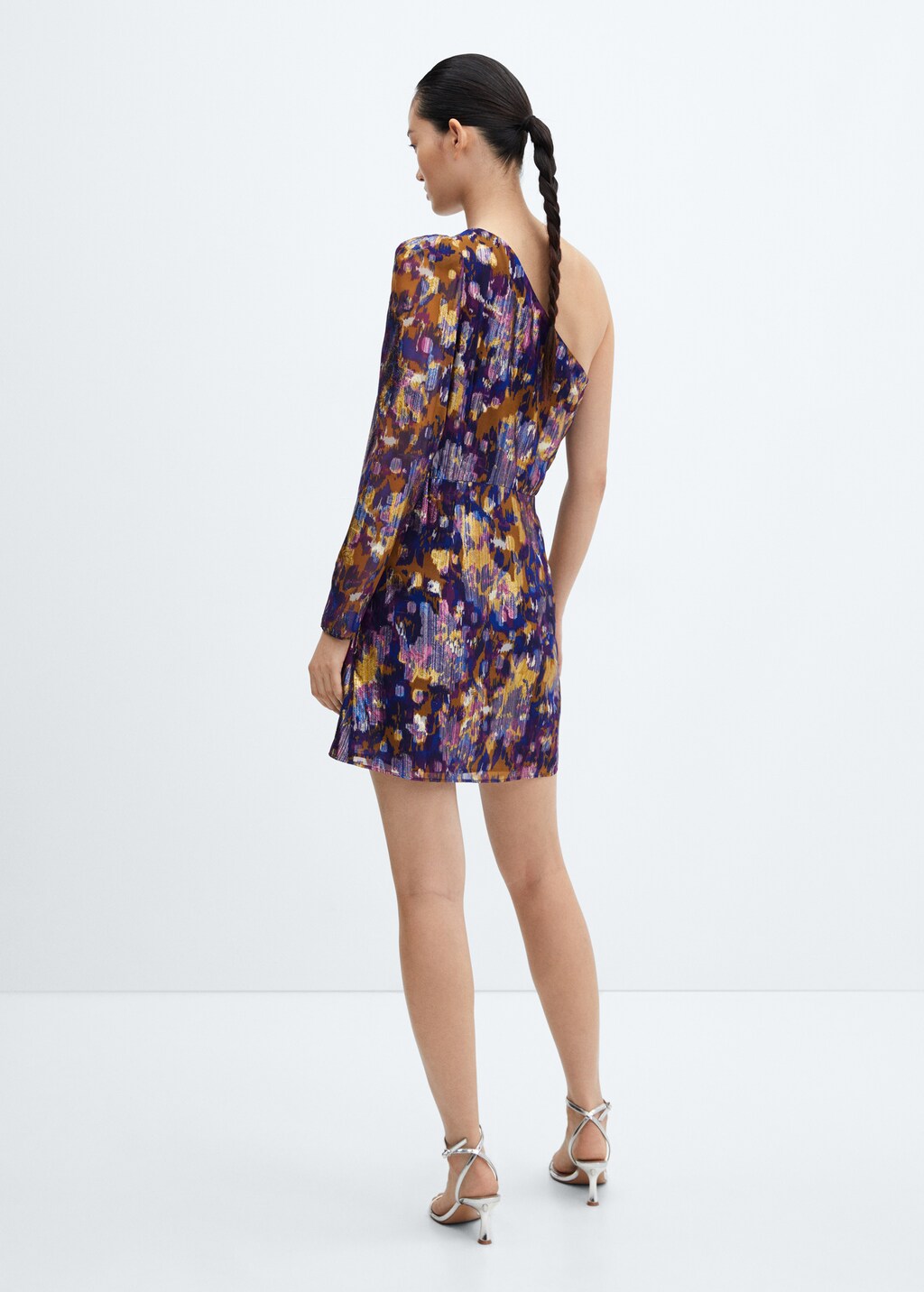 Printed asymmetrical dress - Reverse of the article