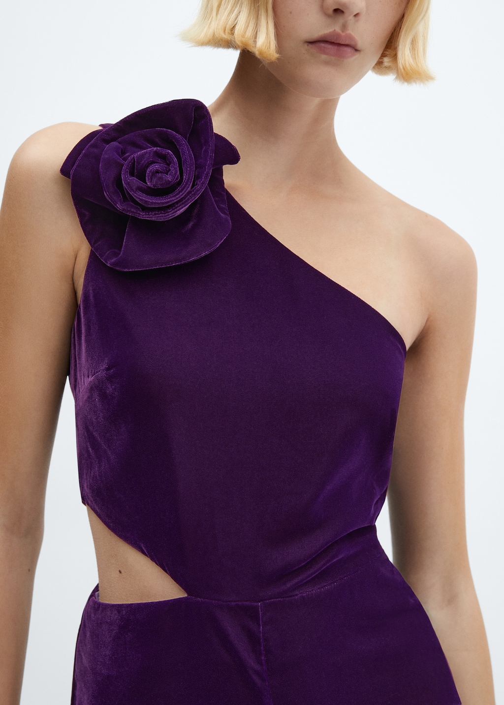 Maxi-flower velvet jumpsuit - Details of the article 6