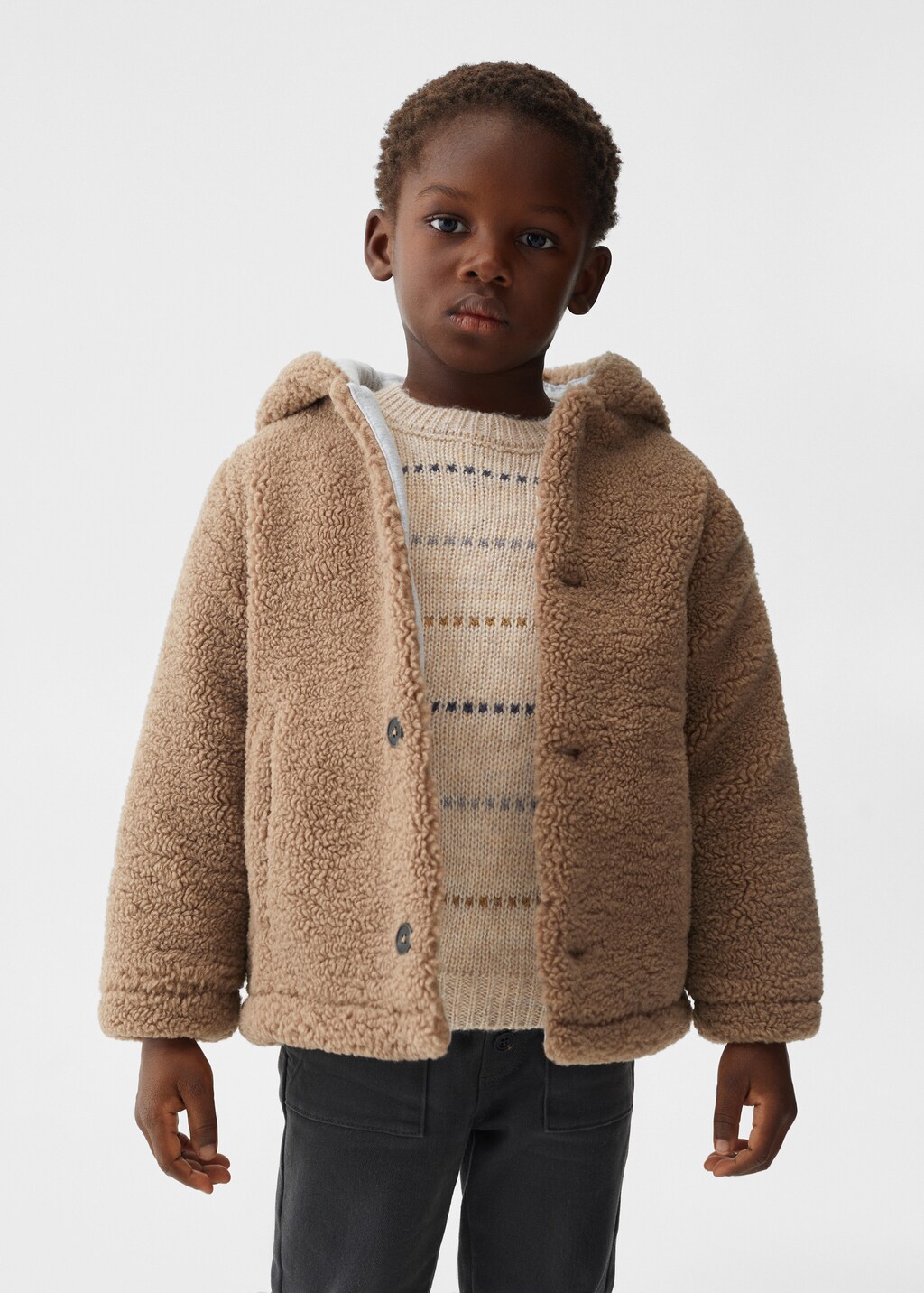 Shearling-effect coat - Medium plane