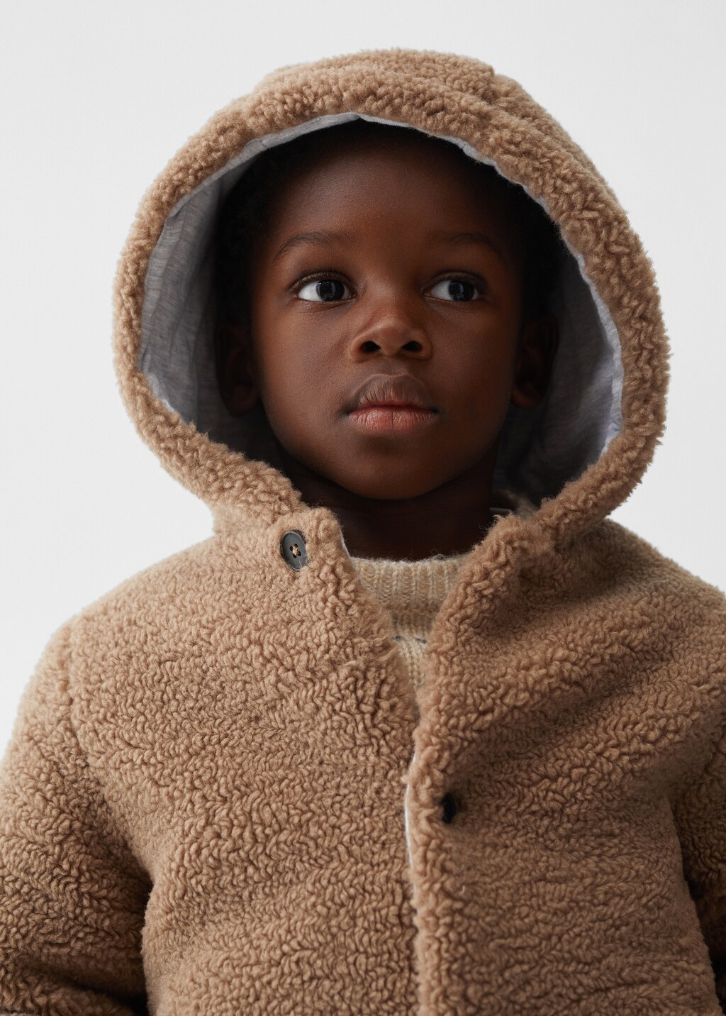 Shearling-effect coat - Details of the article 1