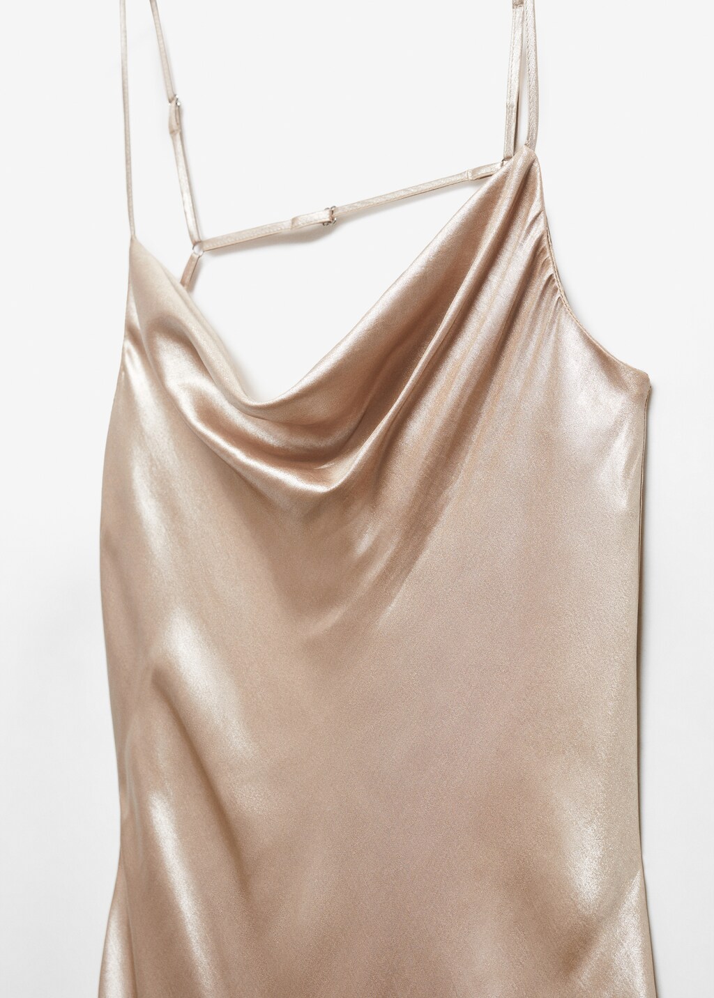 Metallic Open Back top Cami Dress