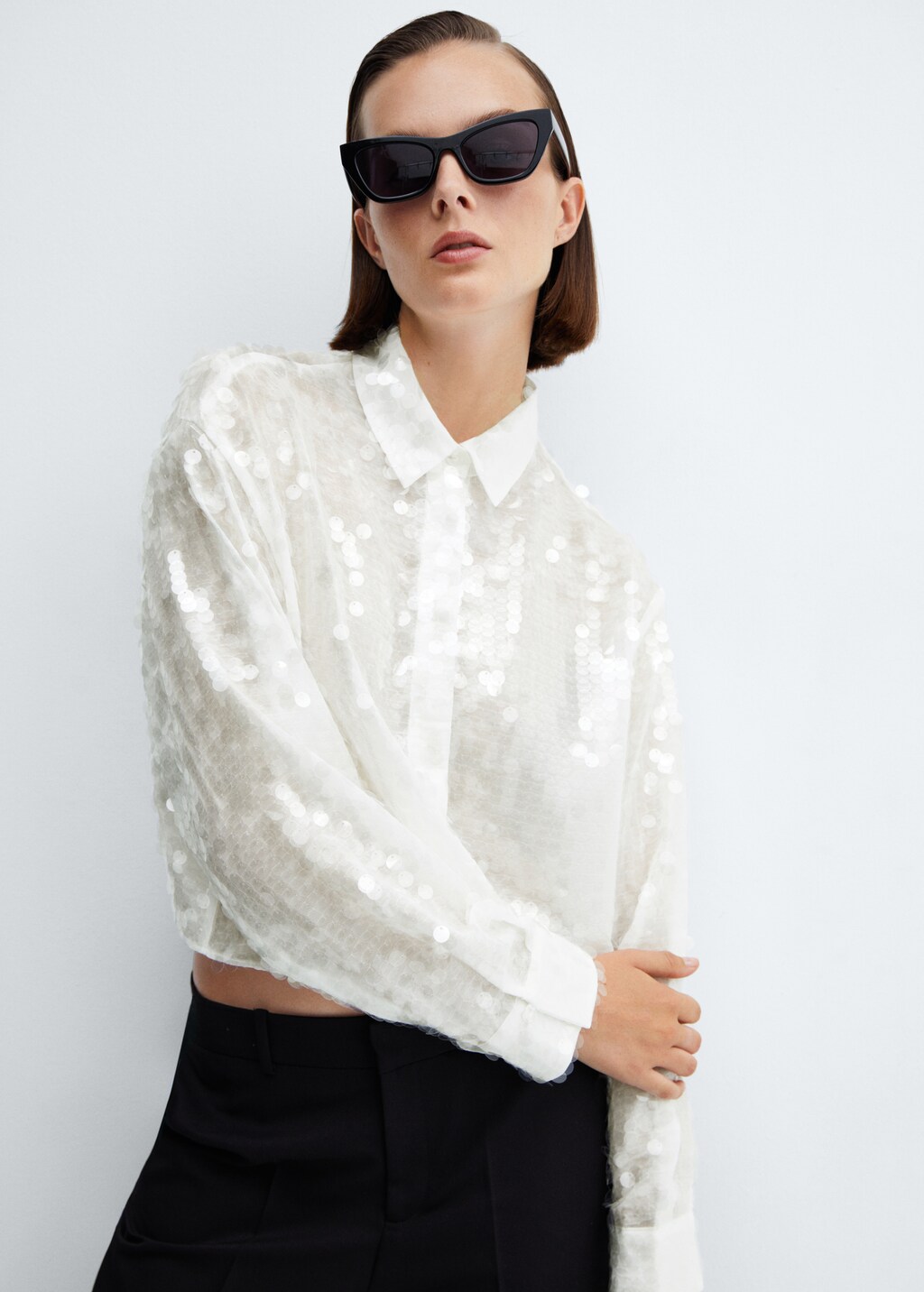 Short sequin shirt - Medium plane