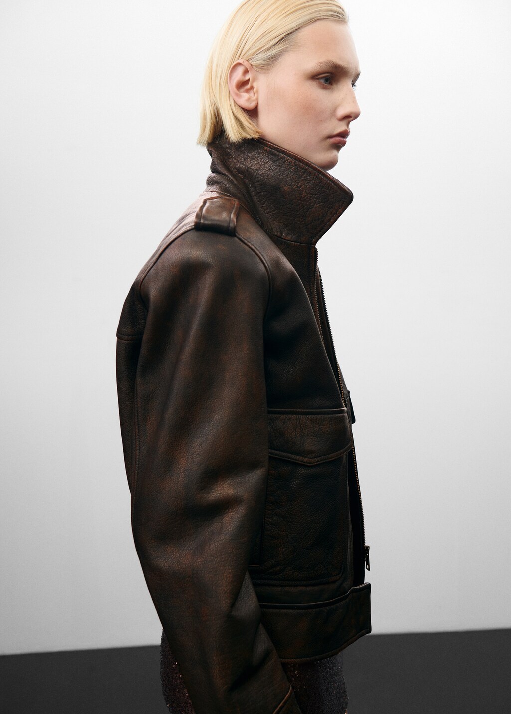 Pocket leather jacket - Details of the article 4