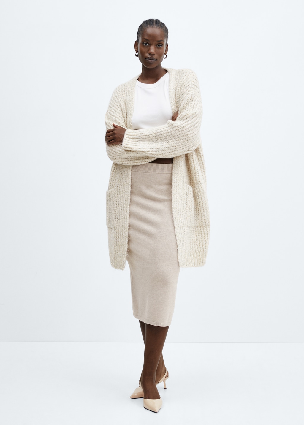 Lurex chunky-knit cardigan - Details of the article 3