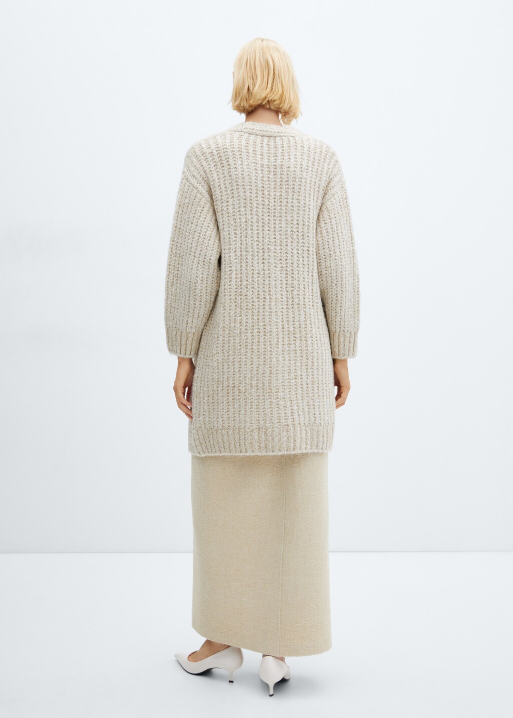 Lurex chunky-knit cardigan - Reverse of the article