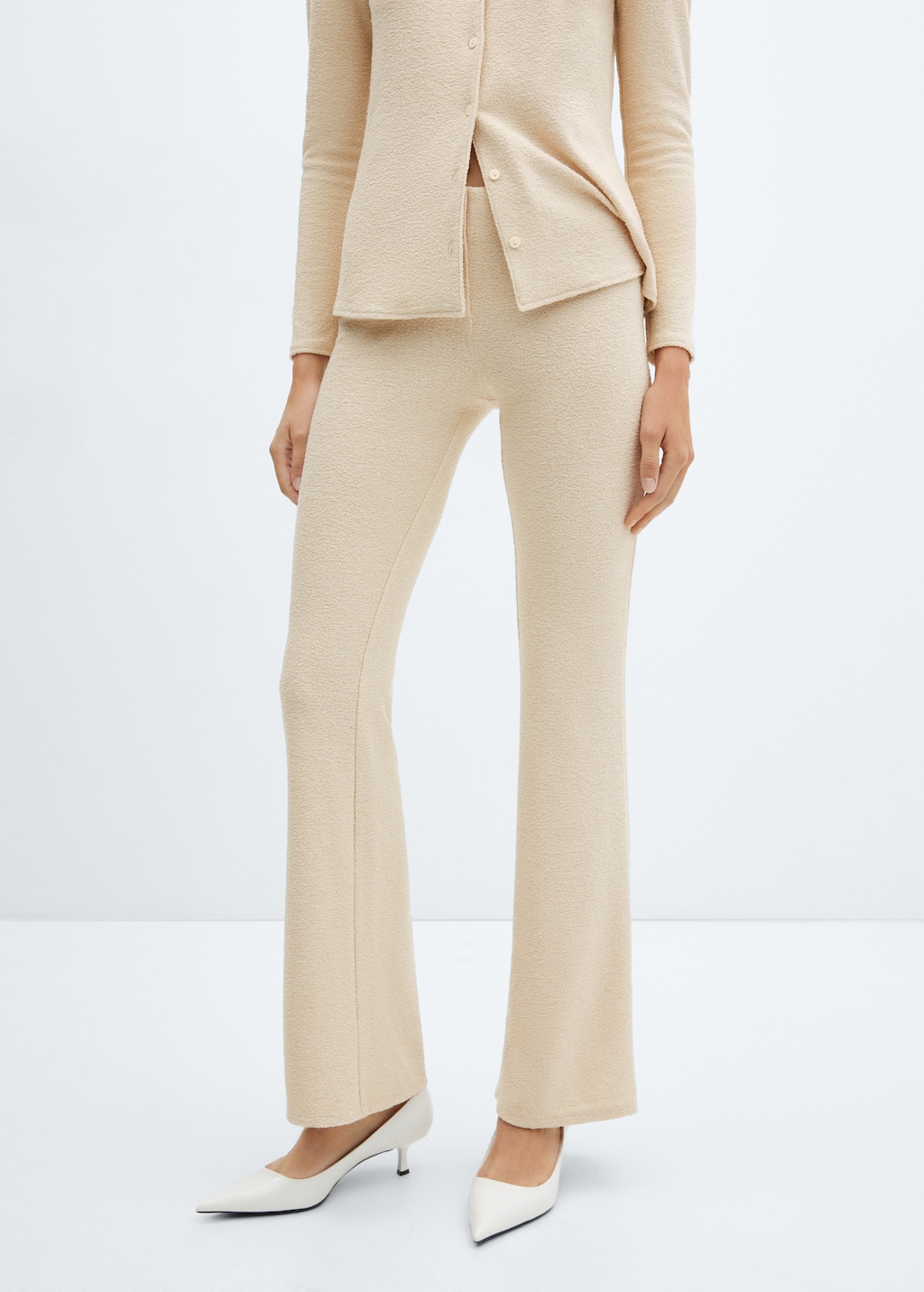 Flared knitted trousers - Medium plane