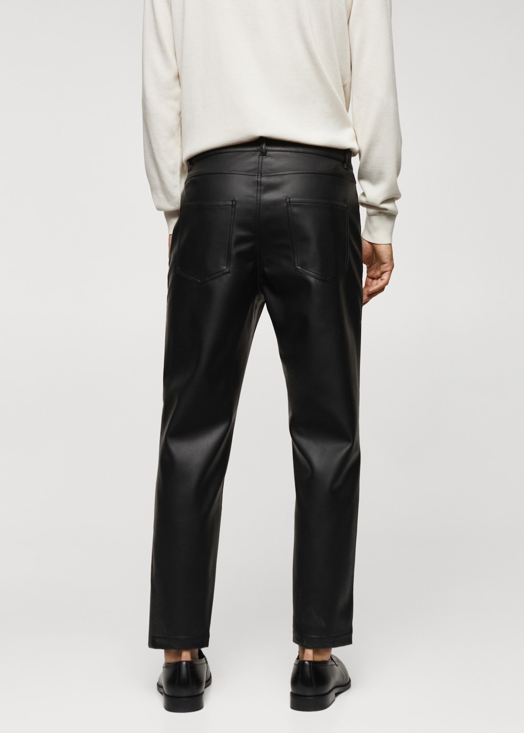 Leather-effect slim-fit trousers - Reverse of the article