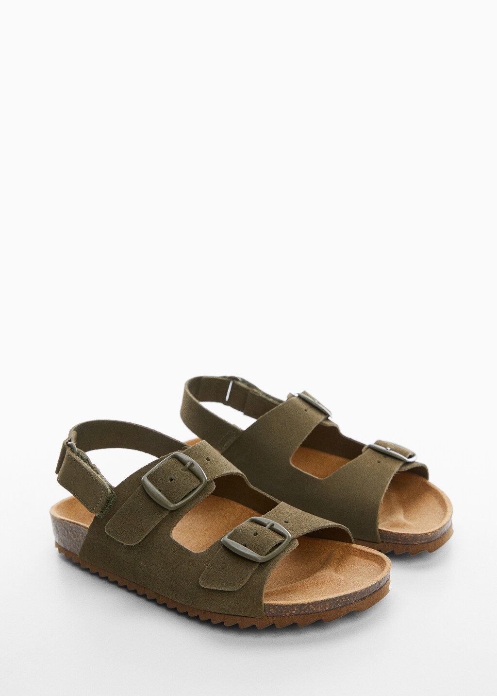 Buckle leather sandals - Medium plane