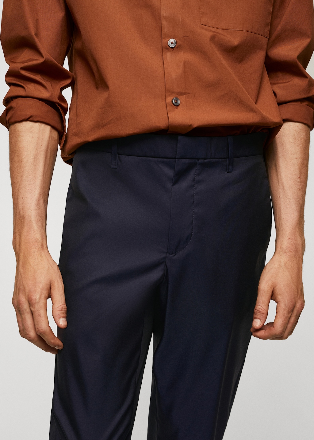 Slim-fit cotton trousers - Details of the article 1