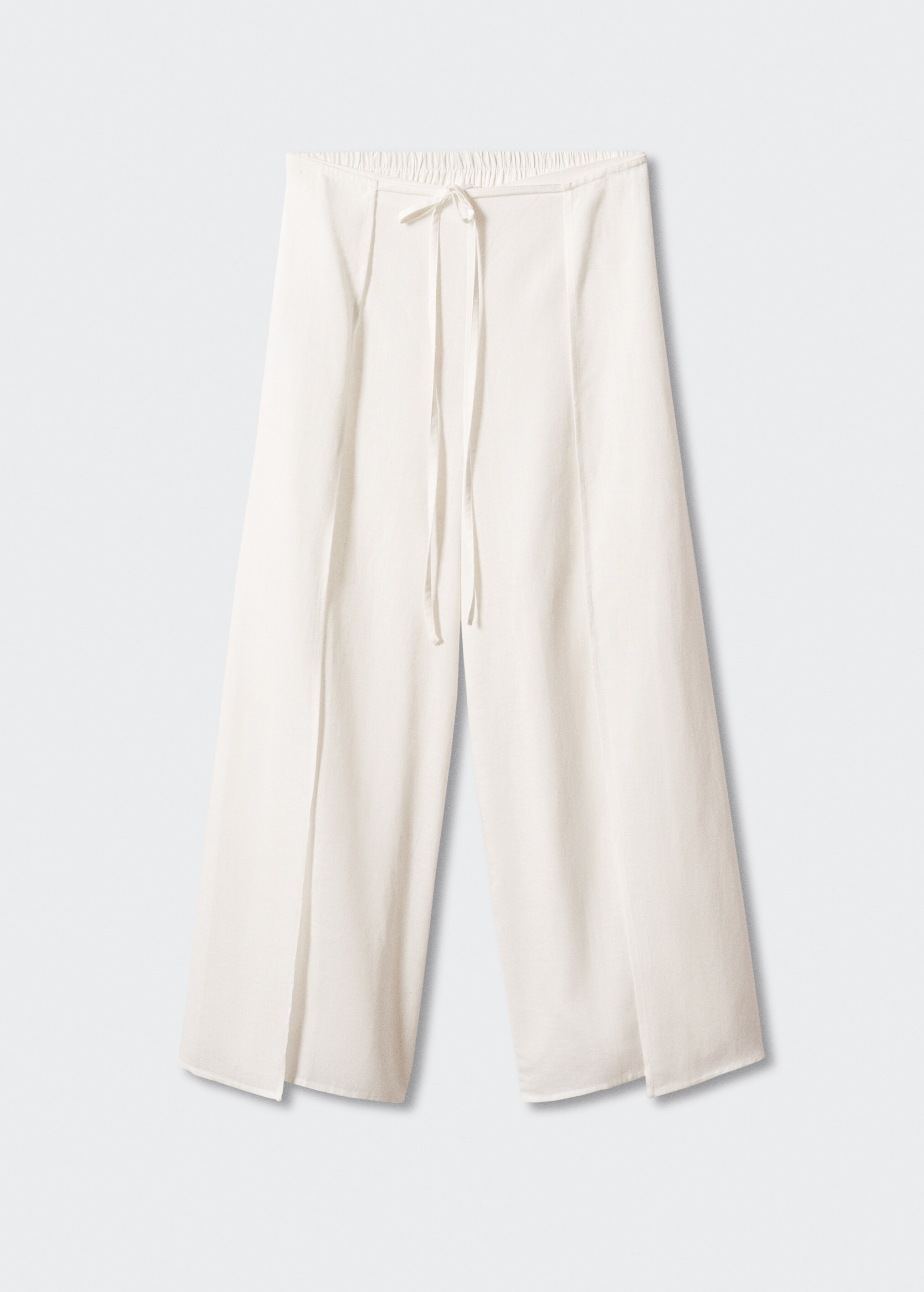 Side slit linen-blend trousers - Article without model