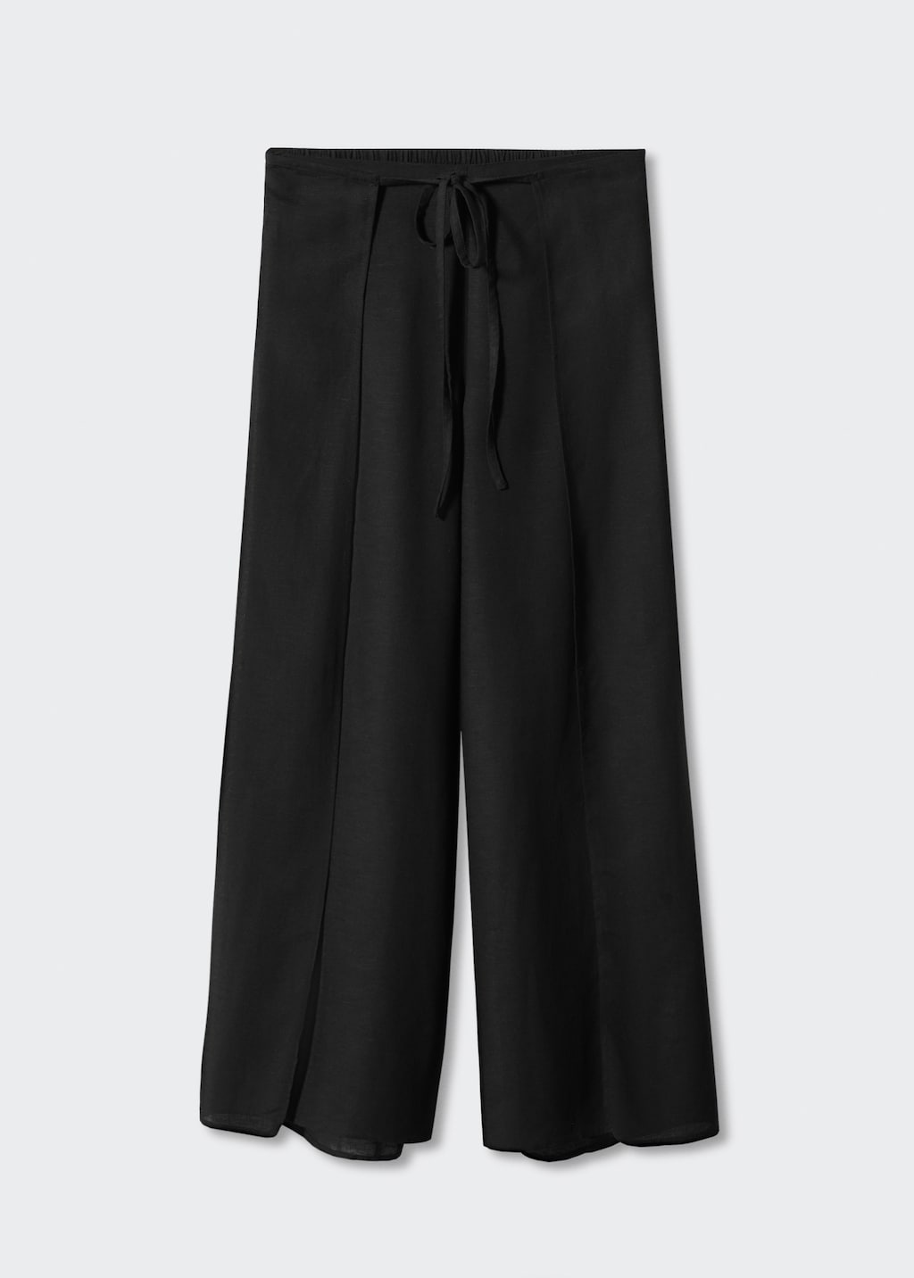 Side slit linen-blend trousers - Article without model