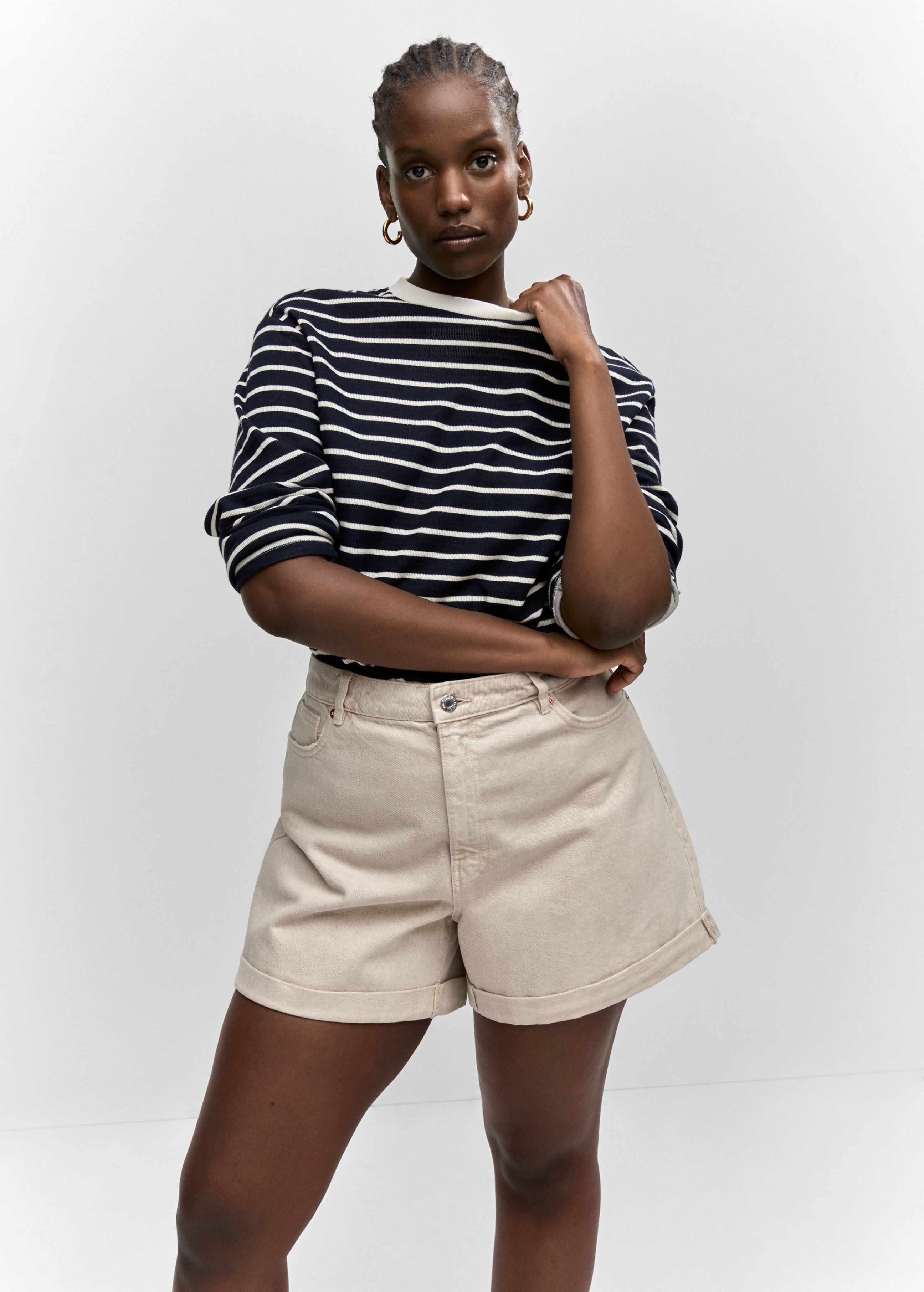 Mom-fit denim shorts - Details of the article 5