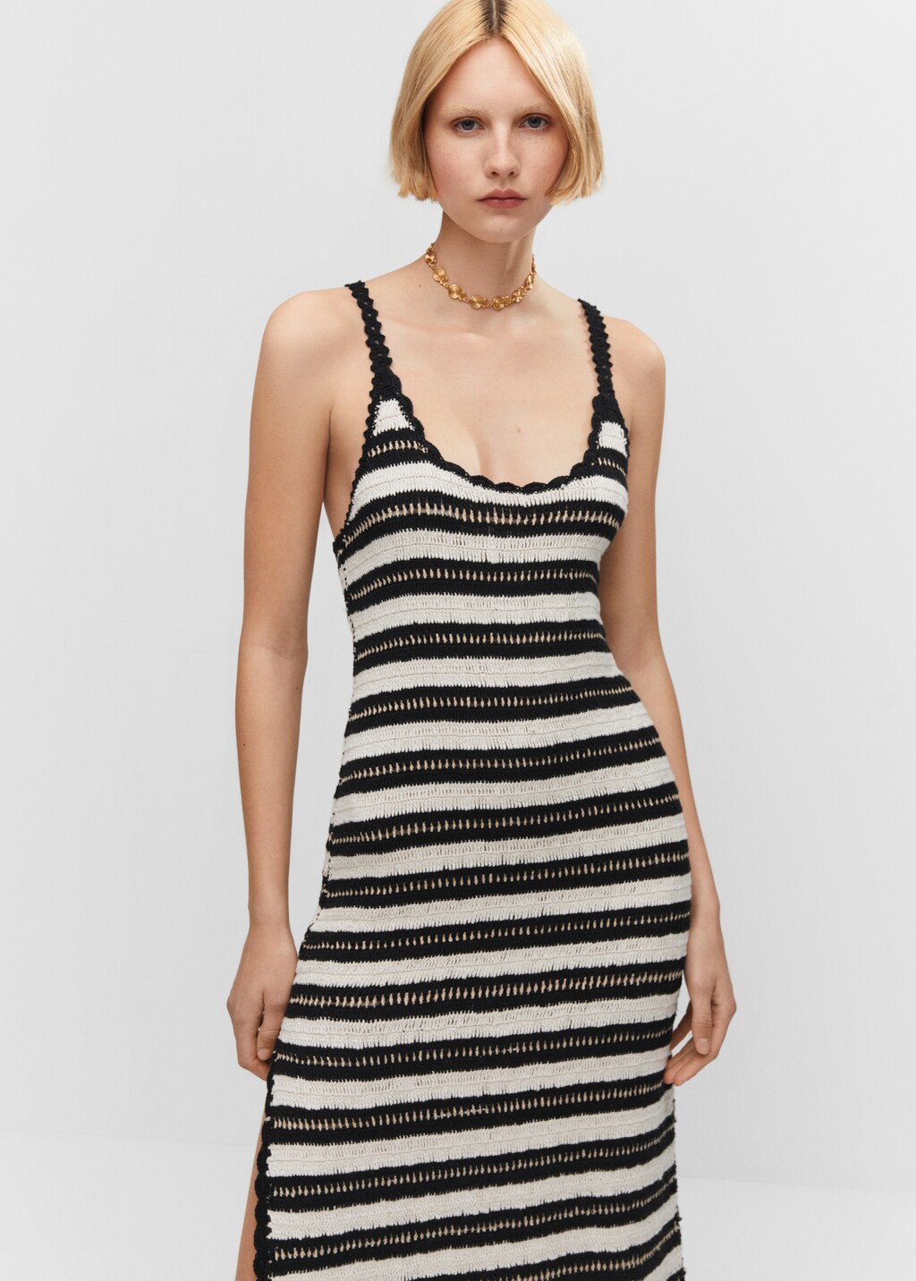 Striped crochet dress - Medium plane