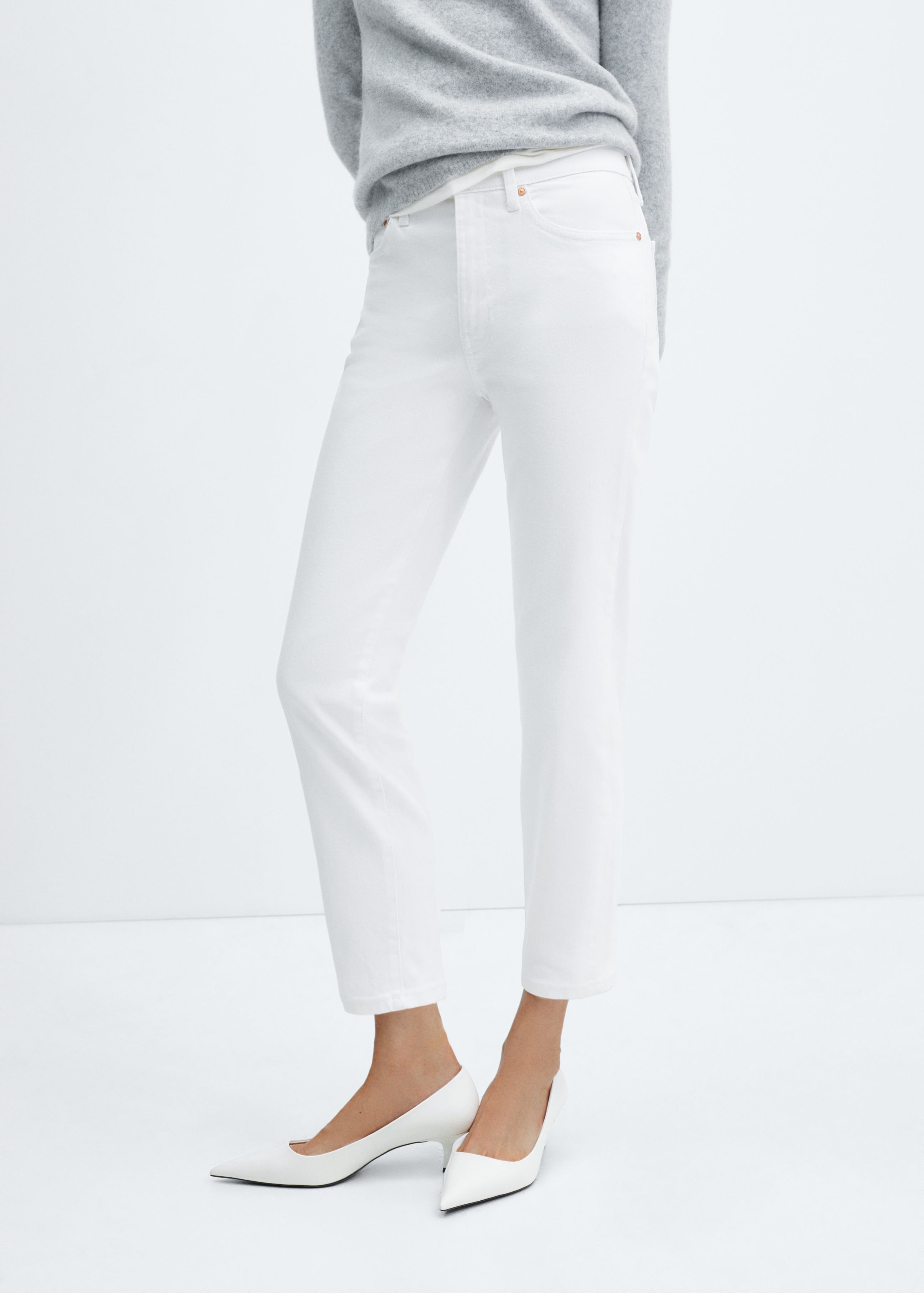 Claudia slim-fit cropped jeans - Medium plane