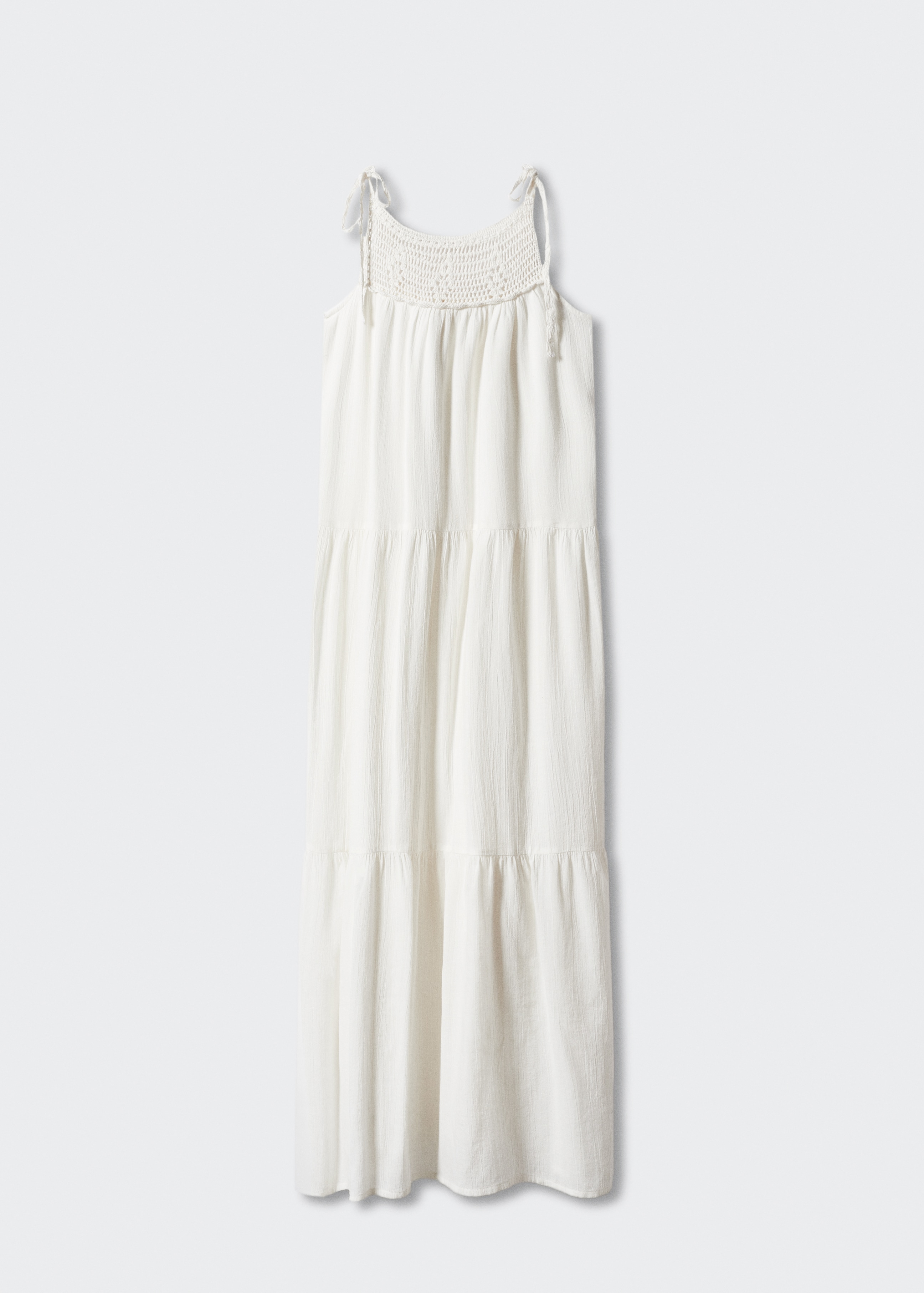 Dlouhé šaty s háčkovaným panelem - Zboží bez modelu