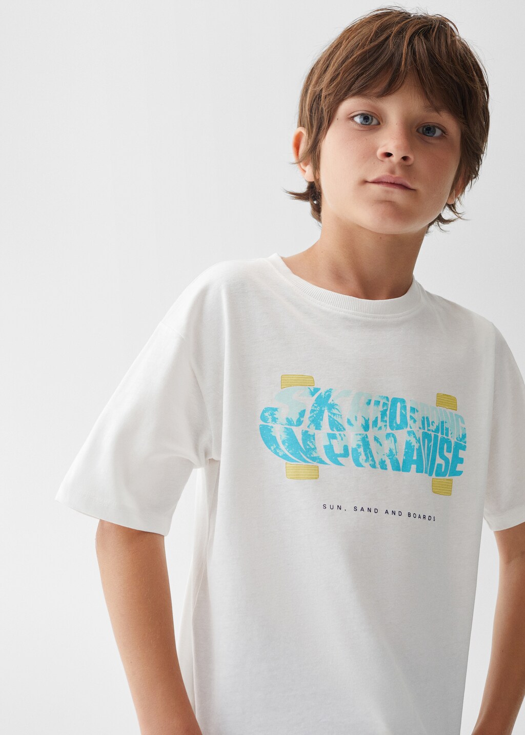 Printed cotton-blend T-shirt - Details of the article 1