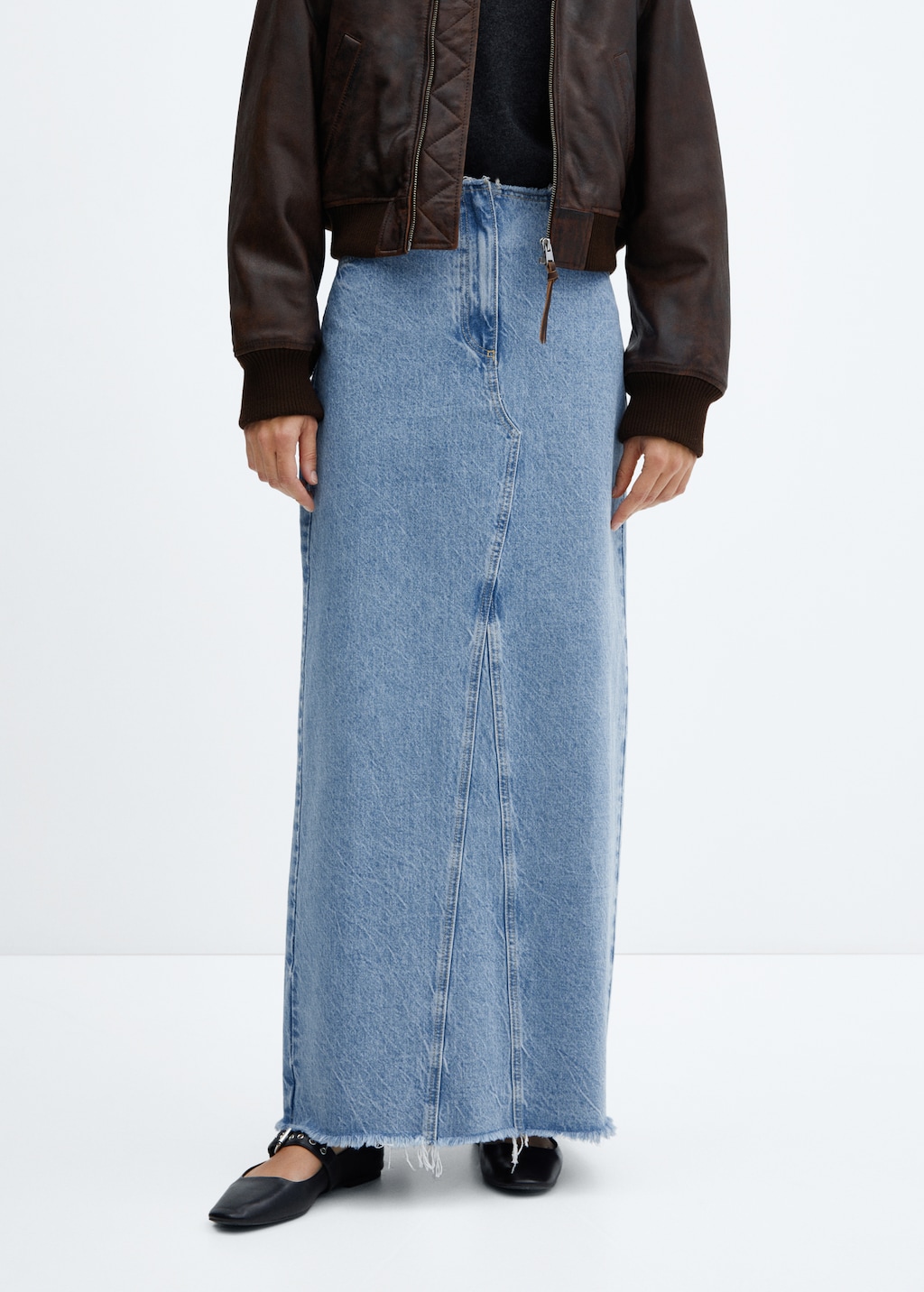 Long denim skirt - Medium plane