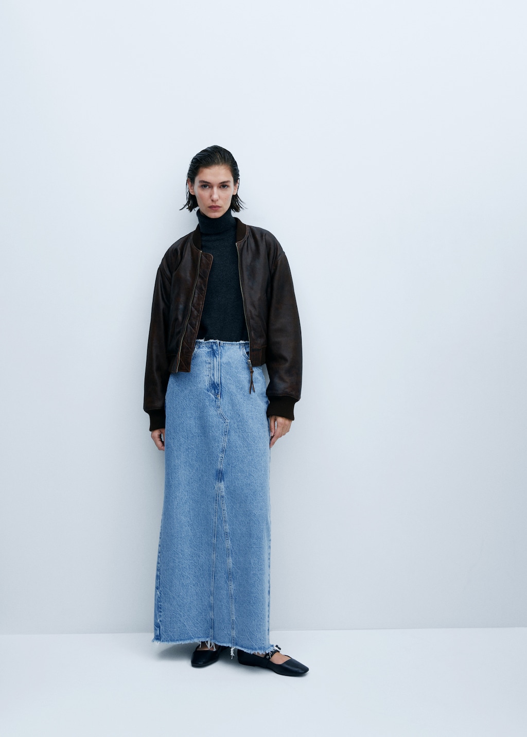 Long denim skirt - Details of the article 6