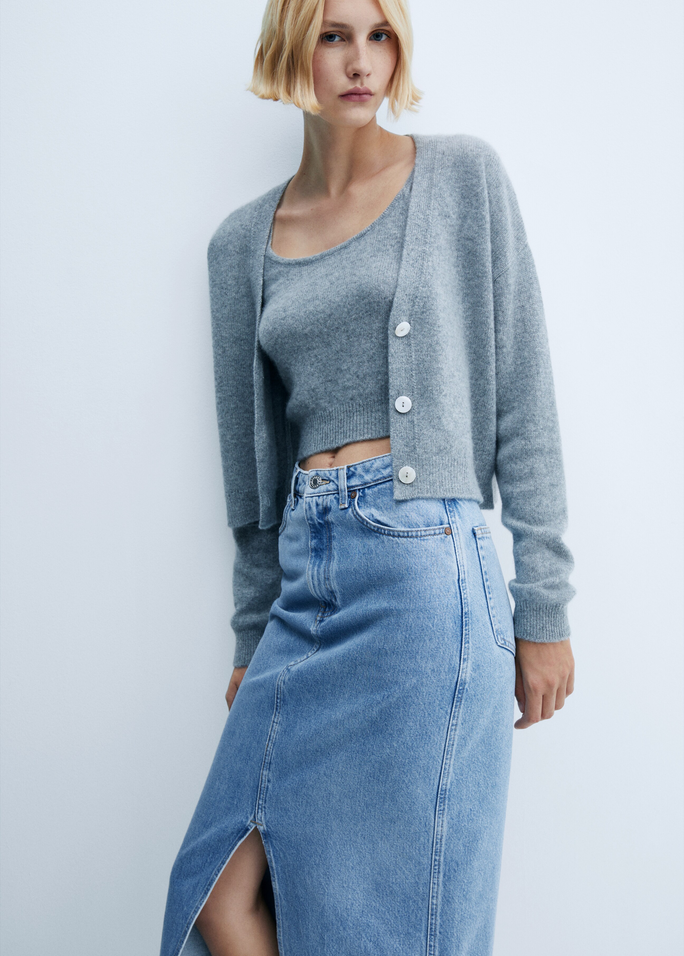 Slit denim skirt - Details of the article 2