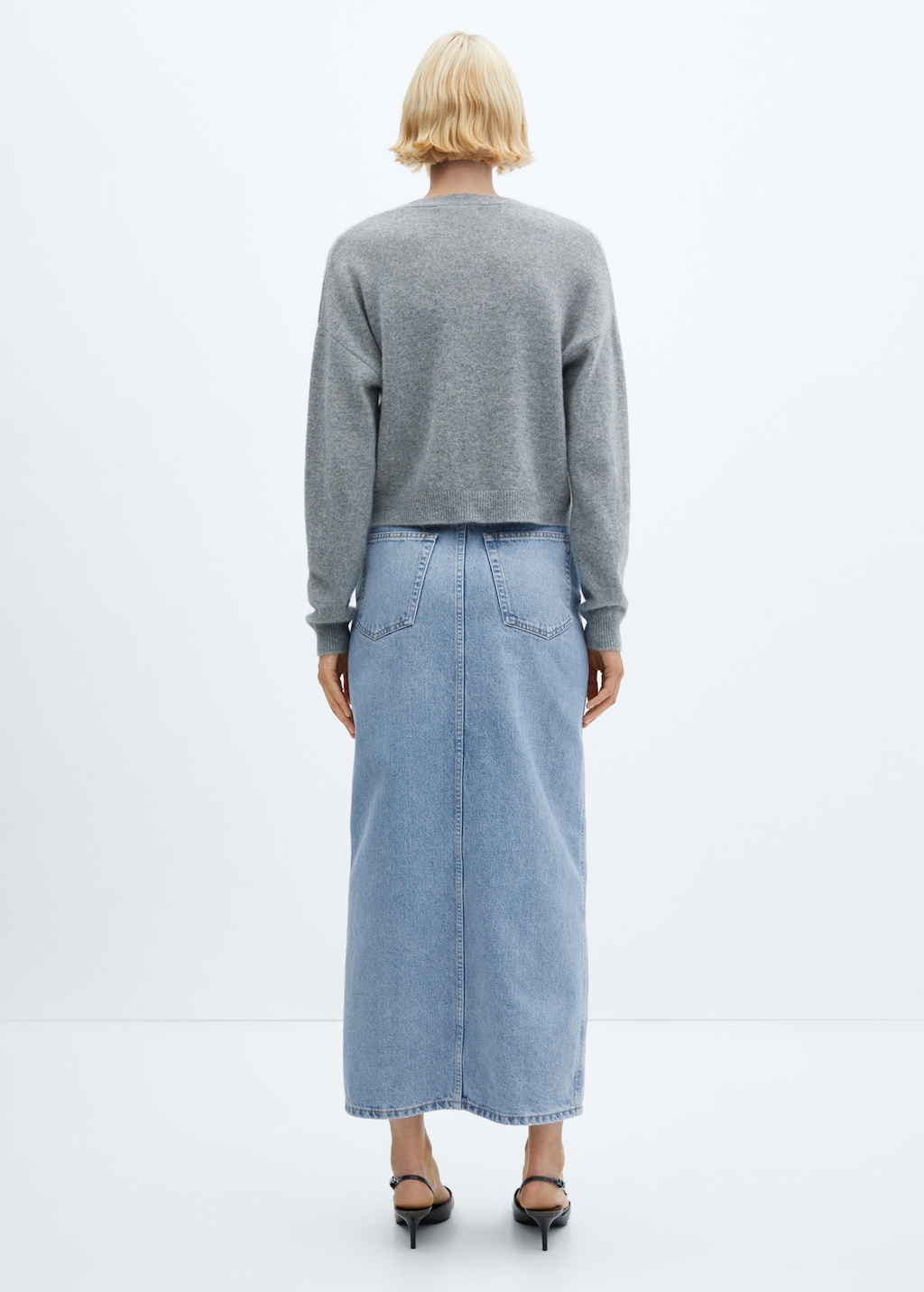 Slit denim skirt - Reverse of the article