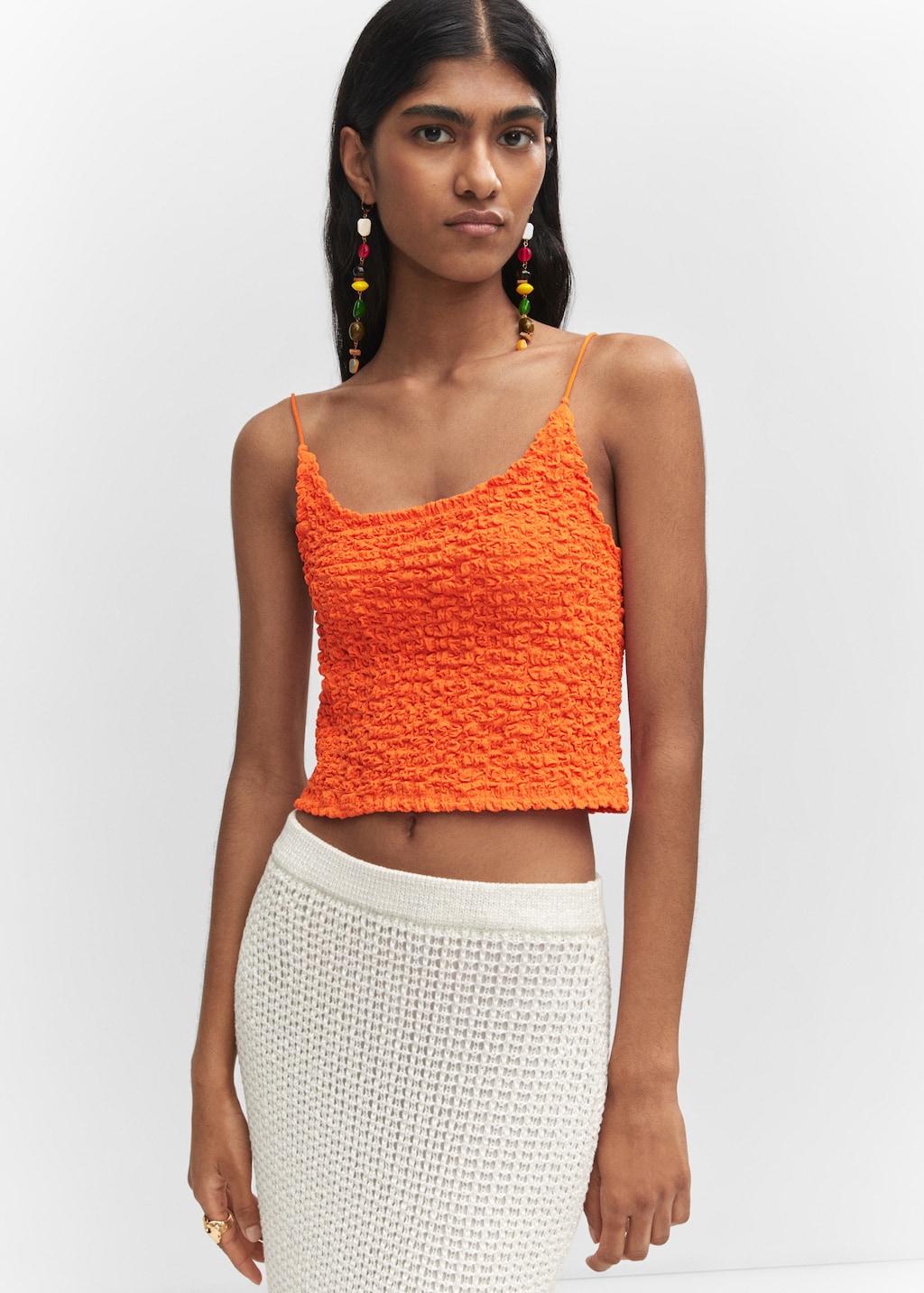 Textured crop top - Medium plane