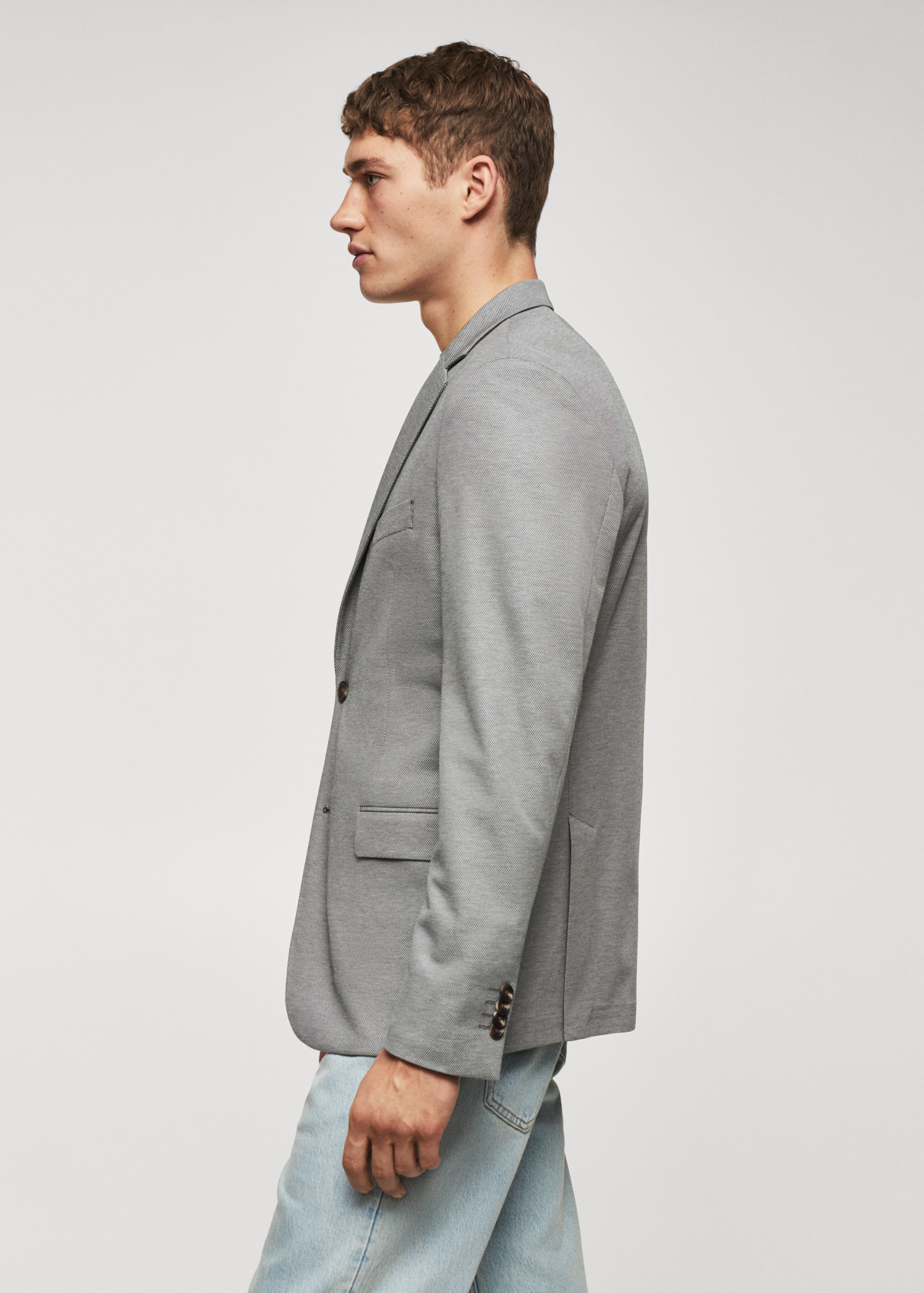 Slim fit microstructure blazer - Details of the article 2
