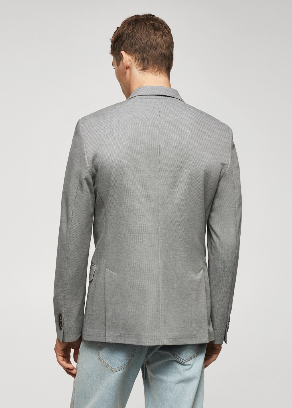 Slim fit microstructure blazer - Reverse of the article