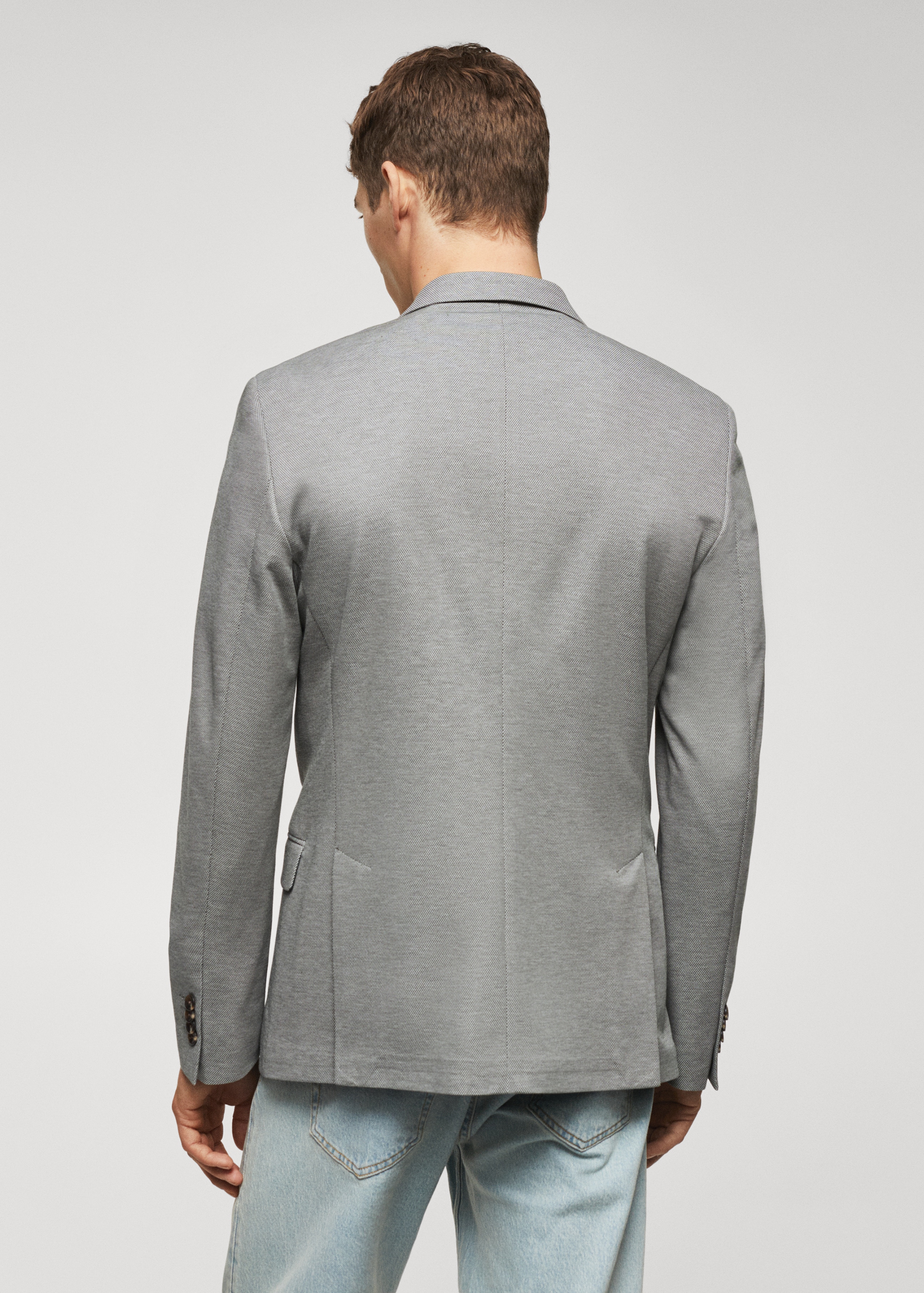 Slim fit microstructure blazer - Reverse of the article