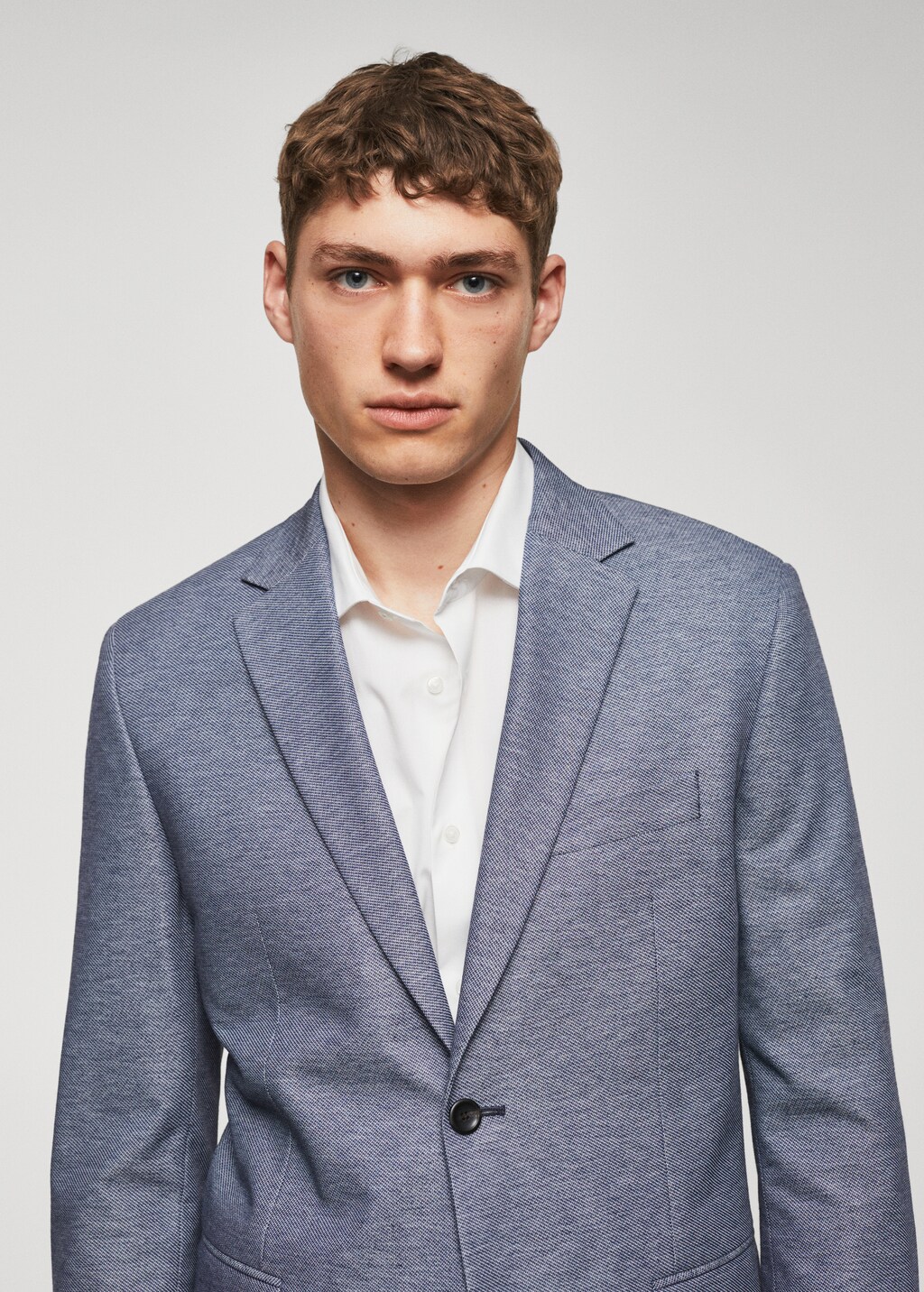 Slim fit microstructure blazer - Details of the article 1