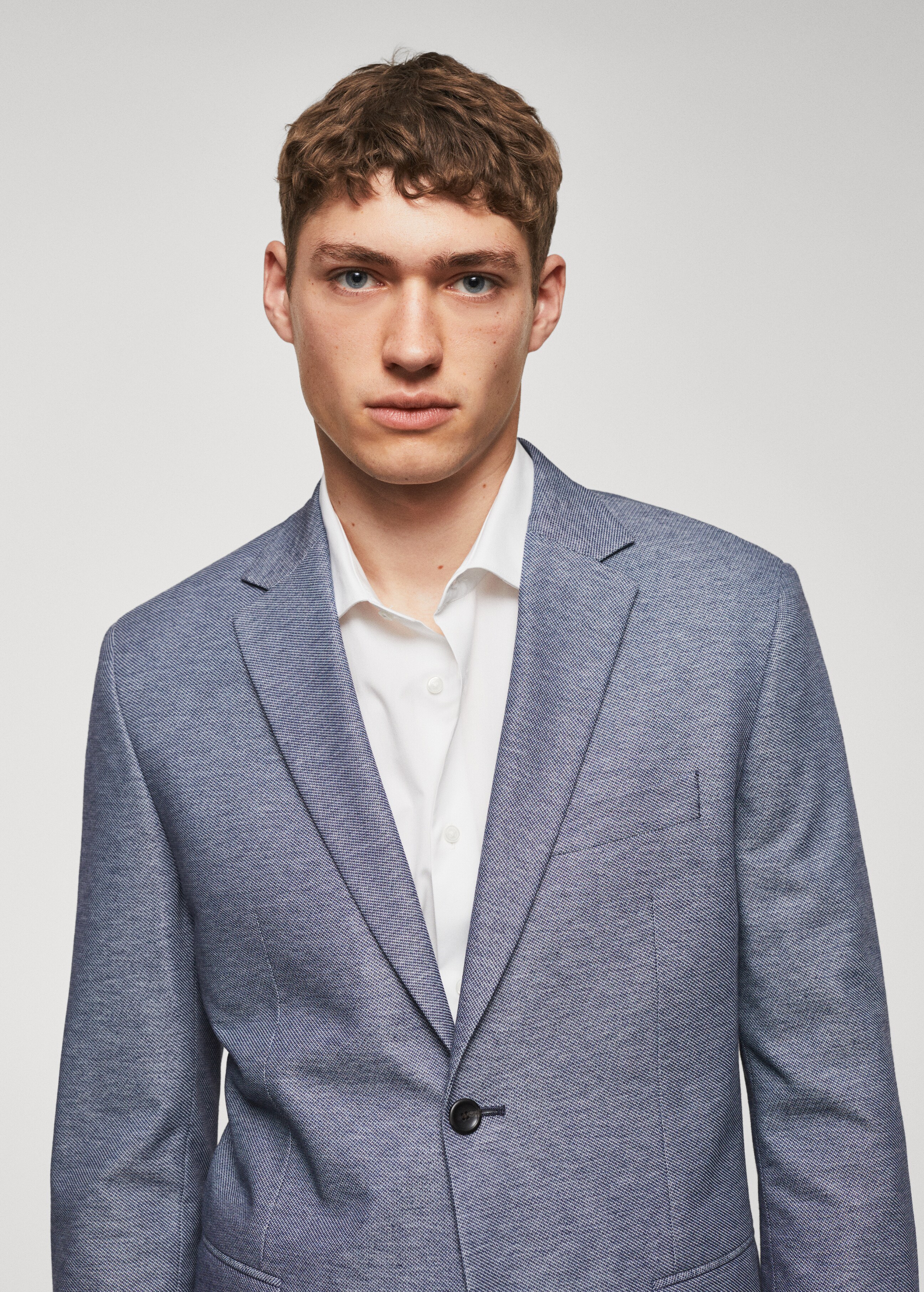 Slim fit microstructure blazer - Details of the article 1