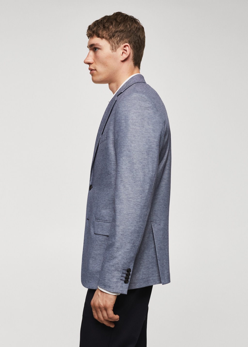 Slim fit microstructure blazer - Details of the article 2