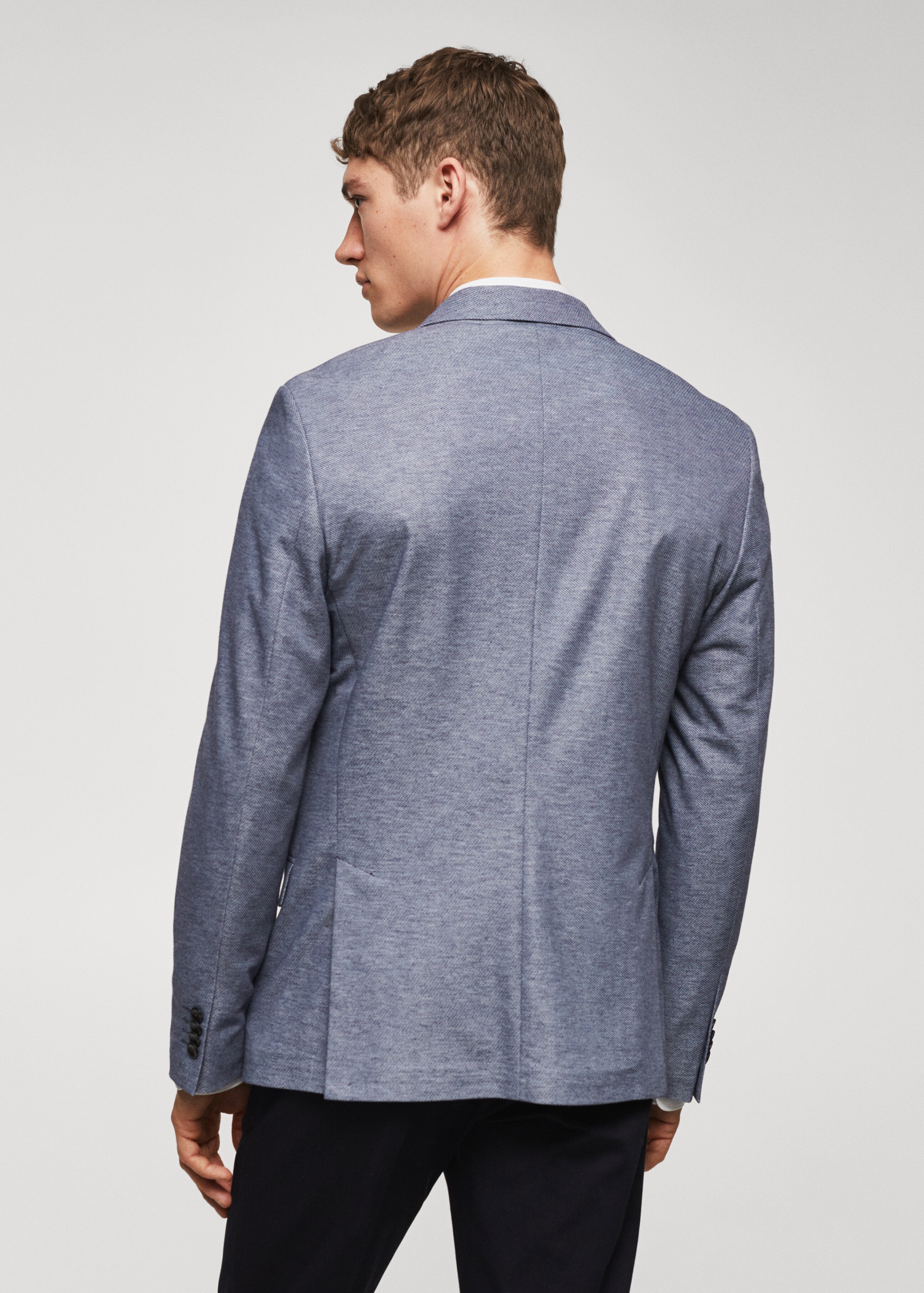 Slim fit microstructure blazer - Reverse of the article