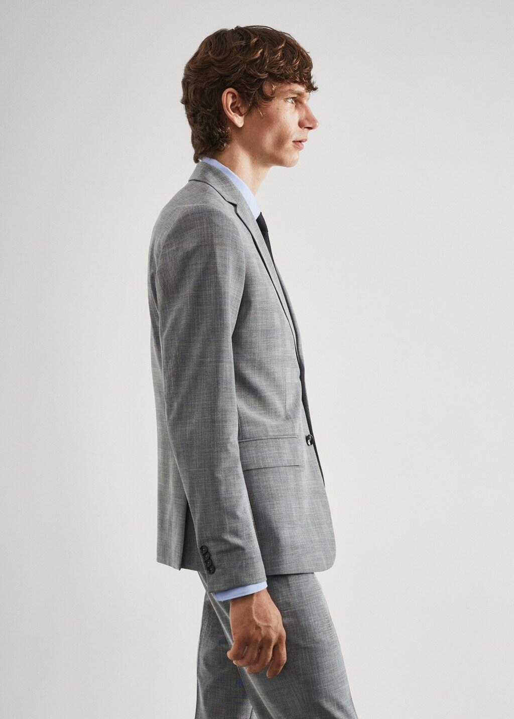 Stretch fabric slim-fit printed suit jacket  - Details of the article 2