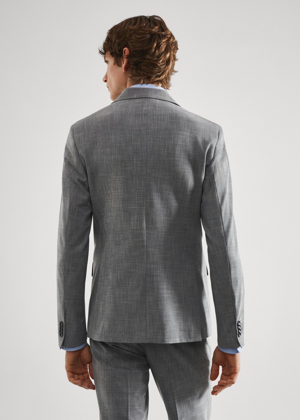 Stretch fabric slim-fit printed suit jacket  - Reverse of the article