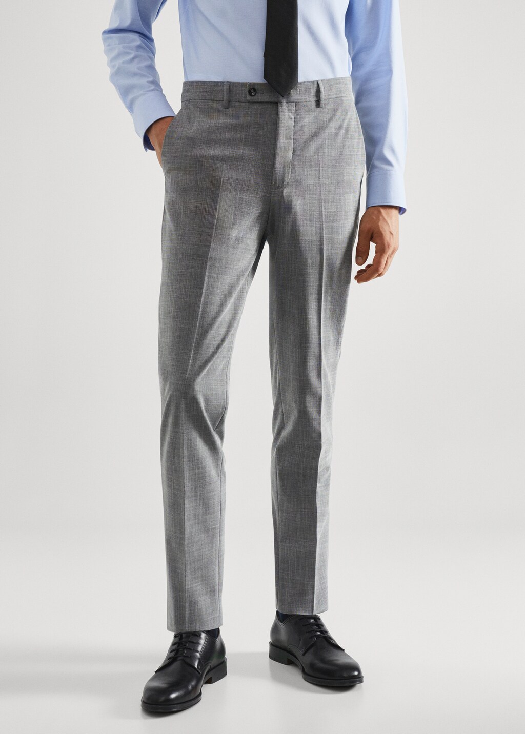 Stretch fabric slim-fit printed suit trousers - Medium plane