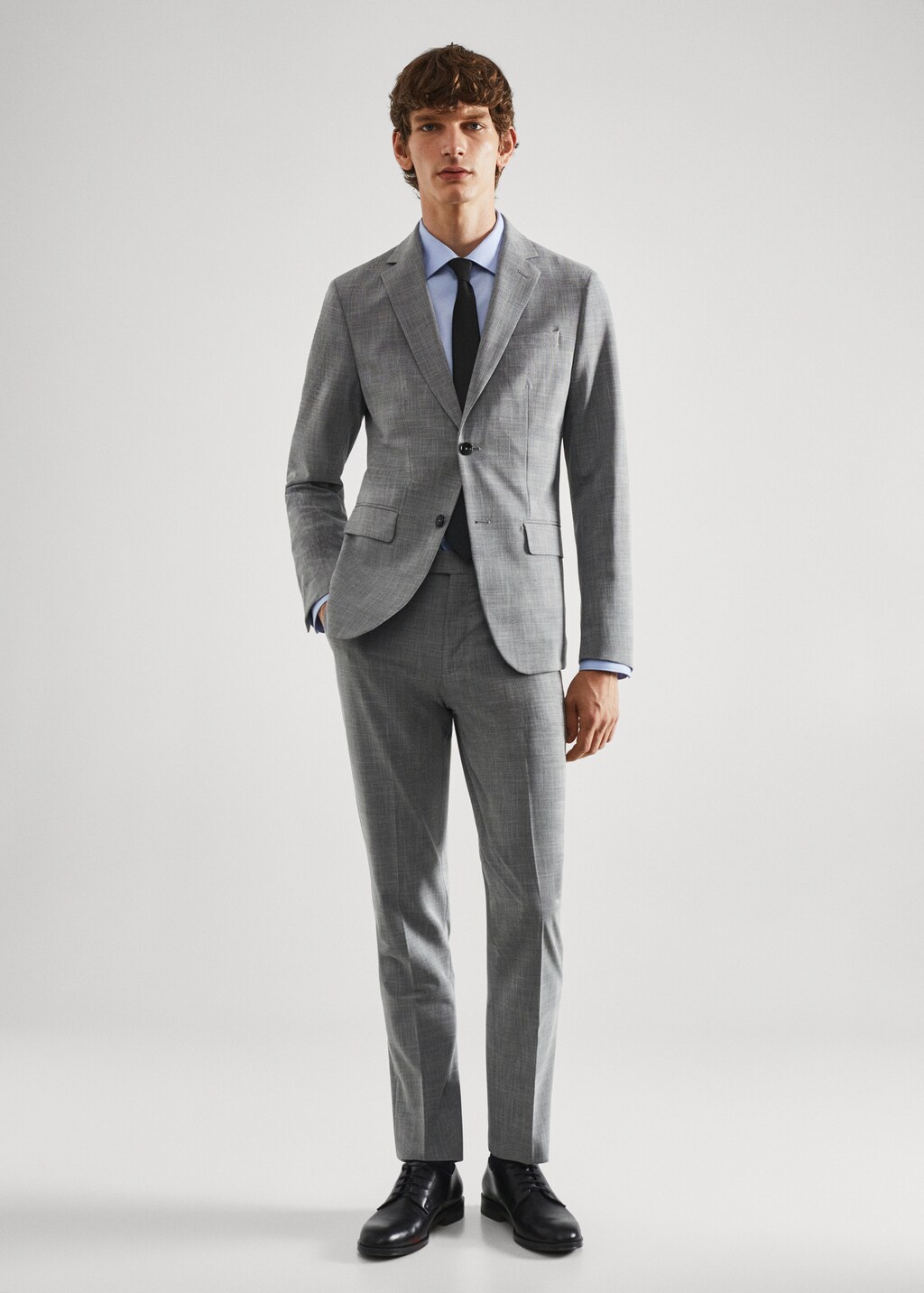 Stretch-fabric slim-fit printed suit trousers - Details of the article 2